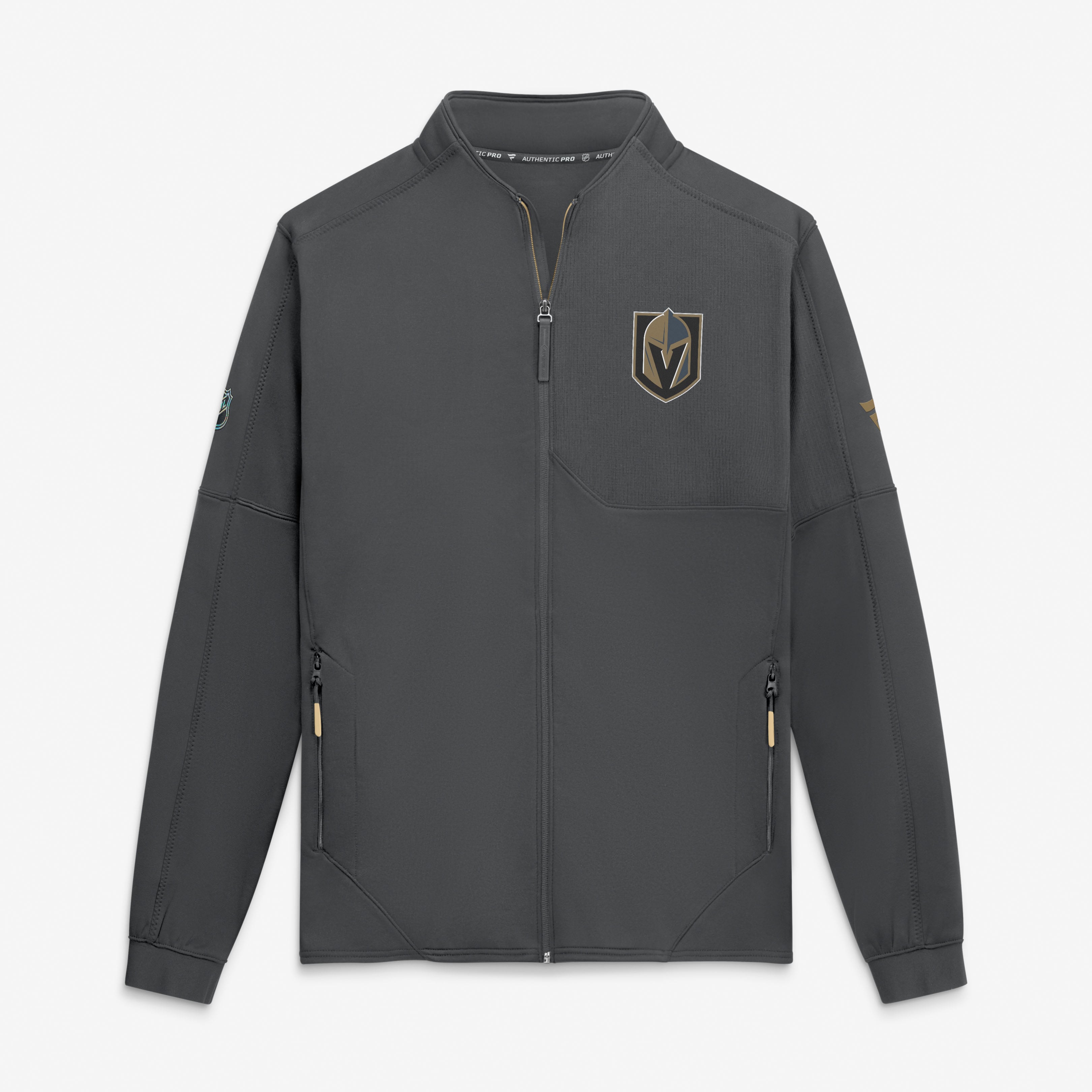 Men's Fanatics Gray Vegas Golden Knights Authentic Pro Rink Fleece Full-Zip Jacket