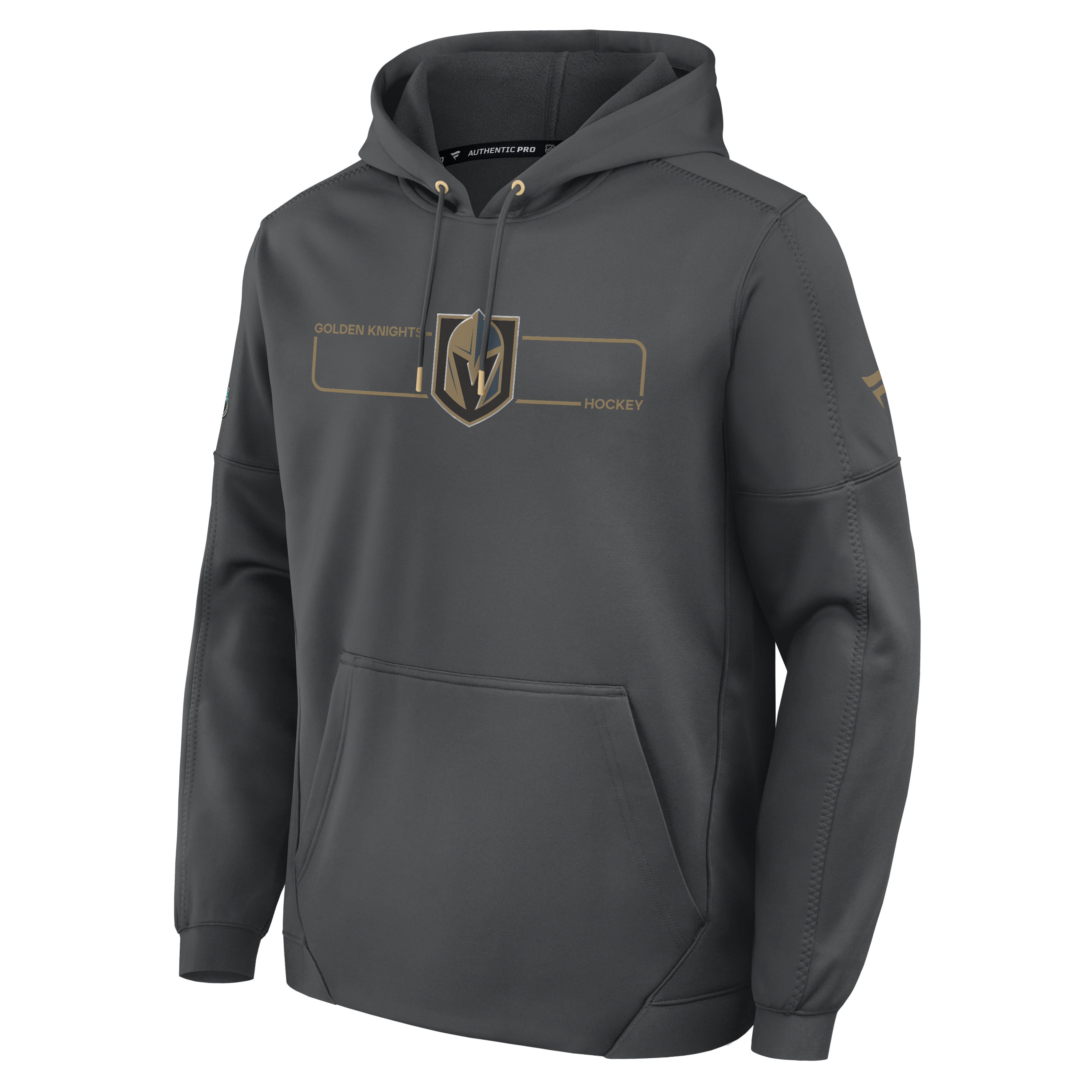 Men's Fanatics Gray Vegas Golden Knights Authentic Pro Rink Fleece Pullover Hoodie