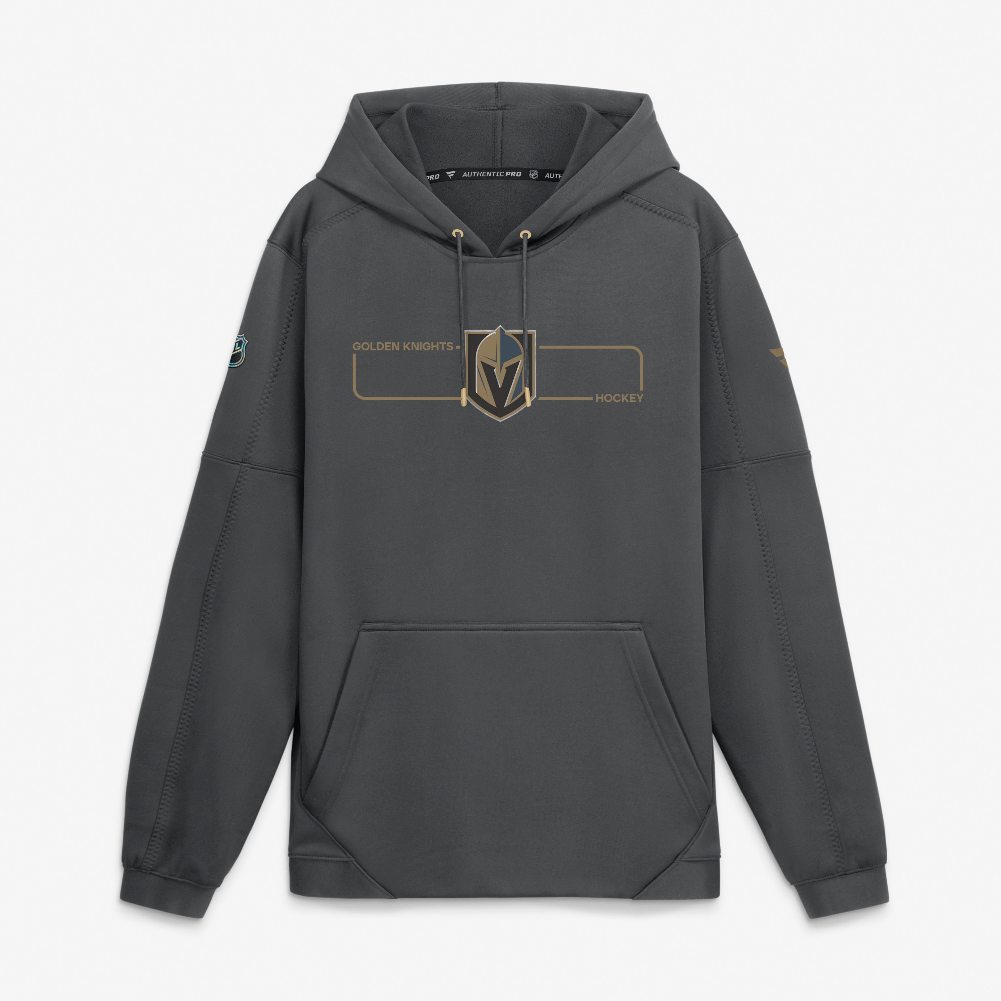 Men's Fanatics Gray Vegas Golden Knights Authentic Pro Rink Fleece Pullover Hoodie