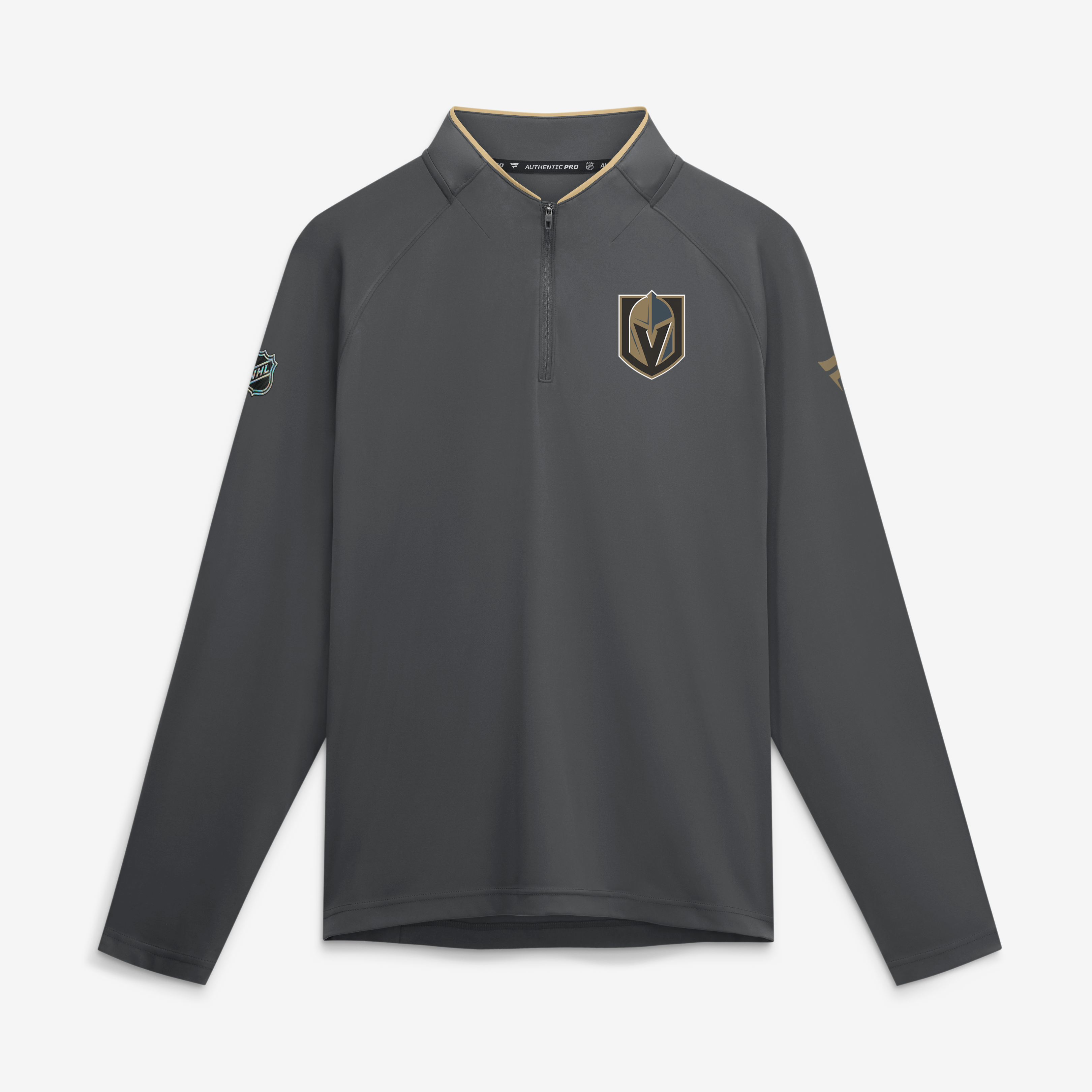 Men's Fanatics Gray Vegas Golden Knights Authentic Pro Rink Lightweight Quarter-Zip Pullover
