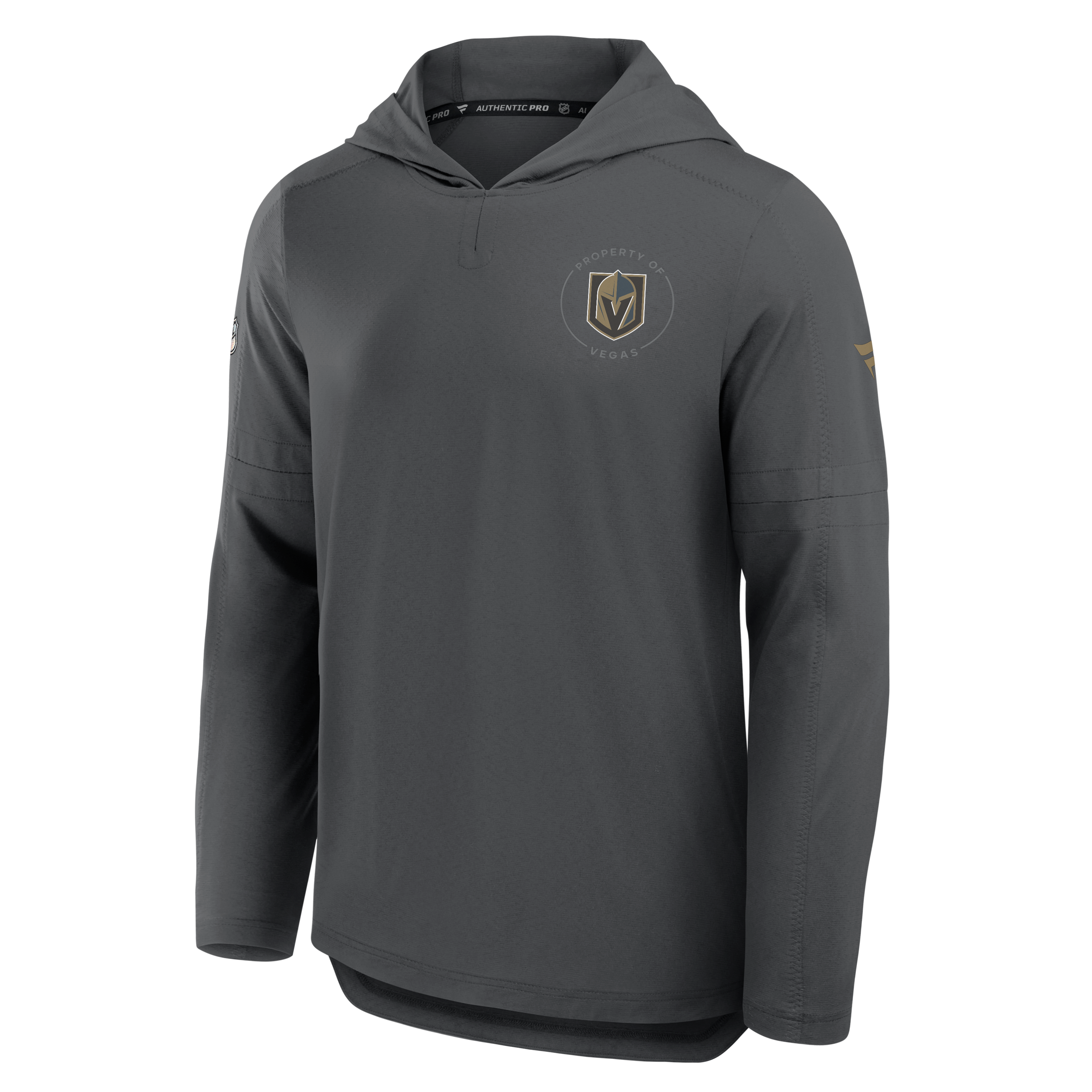 Sweat à capuche léger Fanatics gris Vegas Golden Knights Authentic Pro Train pour homme
