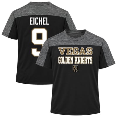 Men's Vegas Golden Knights Jack Eichel Fanatics Black Big & Tall Name & Number Colorblocked T-Shirt
