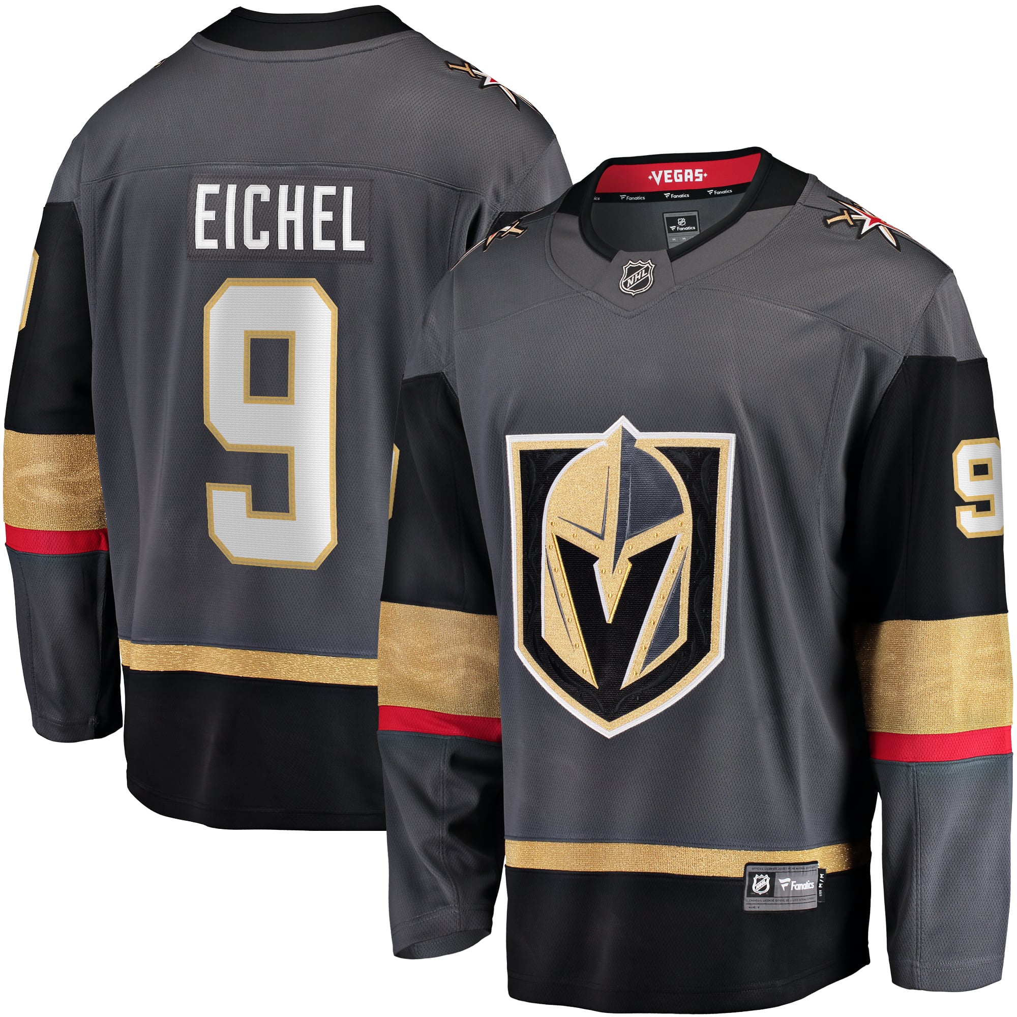 Maillot Breakaway gris Jack Eichel Vegas Golden Knights pour homme (Fanatics)