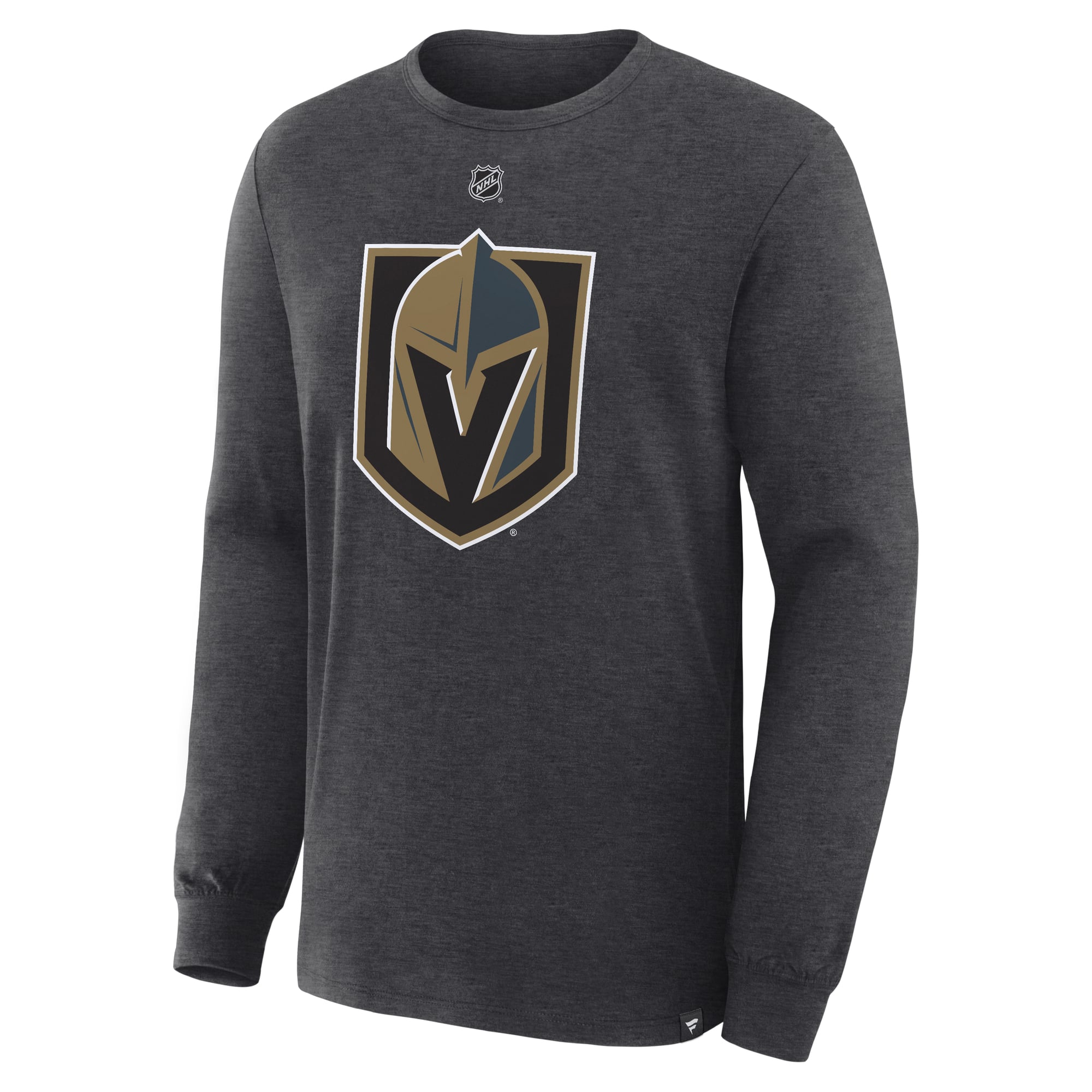 T-shirt à manches longues authentique Fanatics Mitch Marner Vegas Golden Knights couleur anthracite, avec nom et numéro.