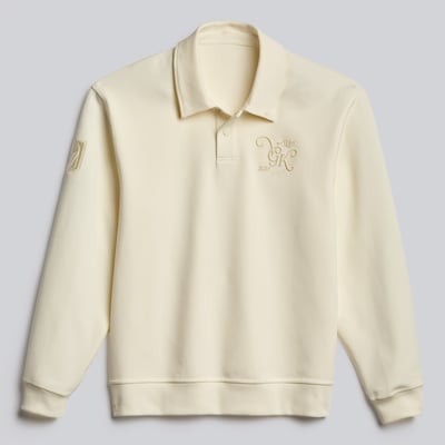 Polo à manches longues pour homme Vegas Golden Knights lululemon Coconut Ivory Smooth Double-Knit