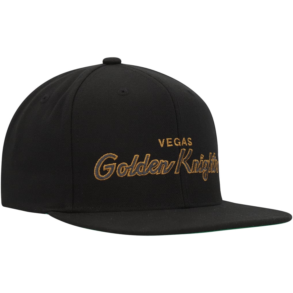 Men's Vegas Golden Knights Mitchell & Ness Black Core Team Script 2.0 Snapback Hat