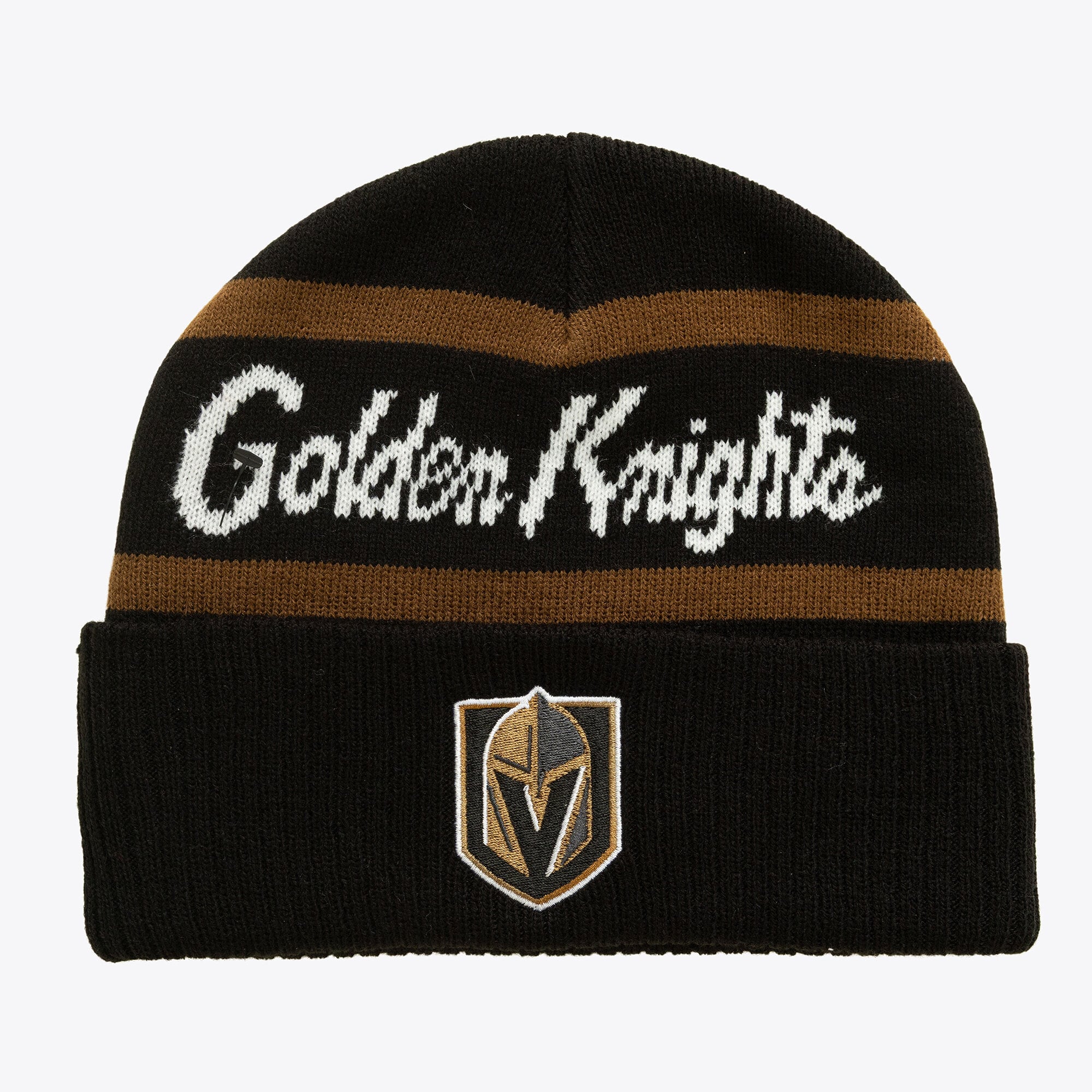 Bonnet à revers Mitchell & Ness noir pour homme, modèle « Chef-entraîneur des Golden Knights de Vegas ».