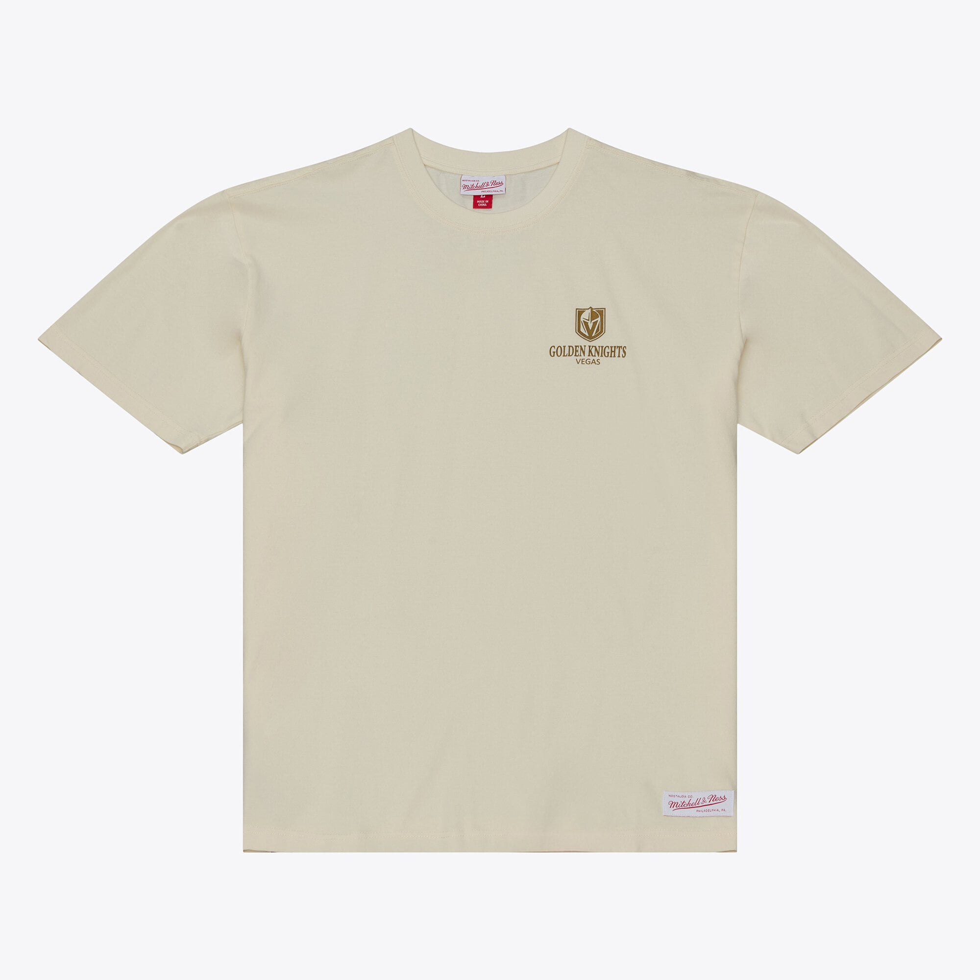 Men's Mitchell & Ness Cream Vegas Golden Knights Core Essentials T-Shirt