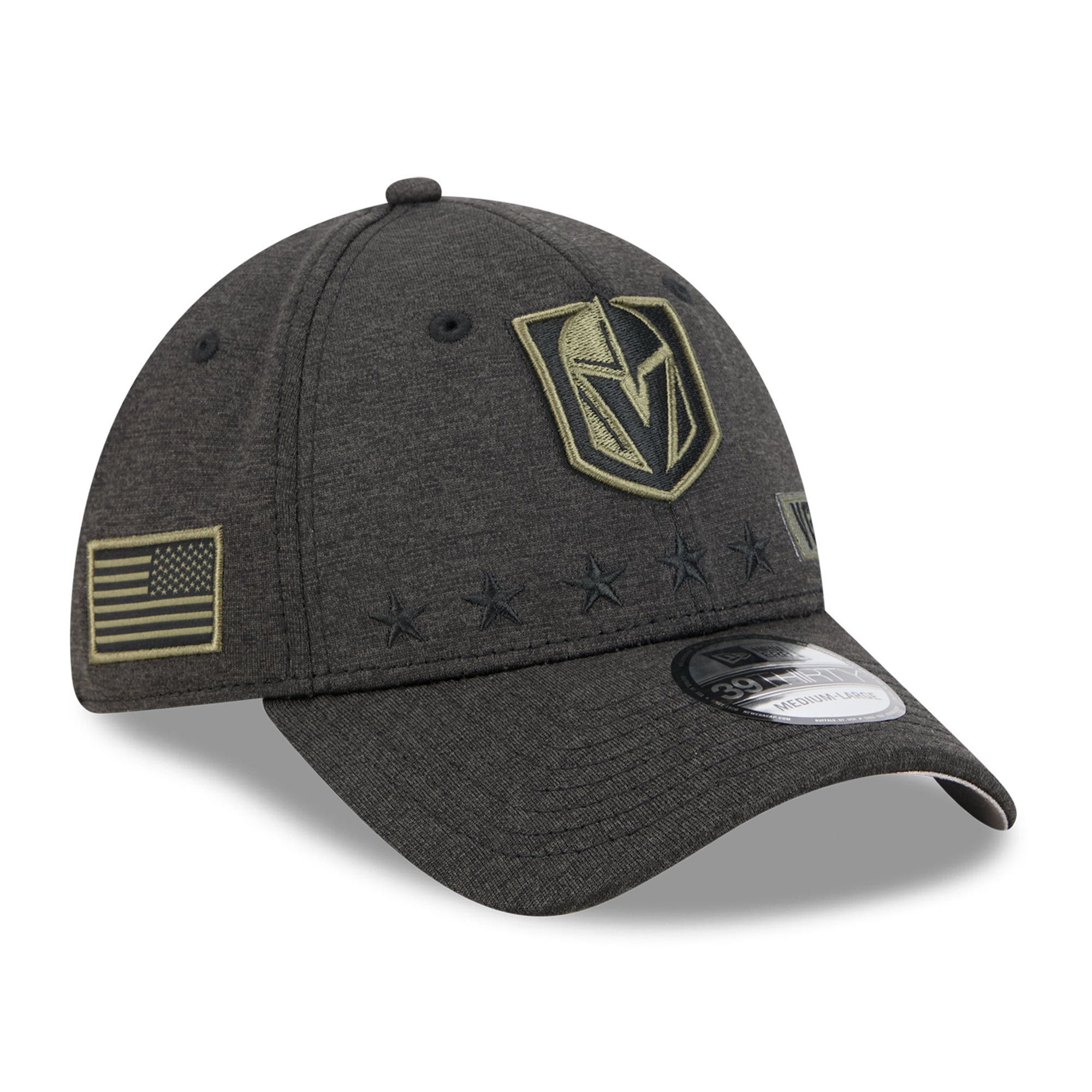 Casquette extensible New Era noire Vegas Golden Knights Stealth Mode Flex 39Thirty pour homme