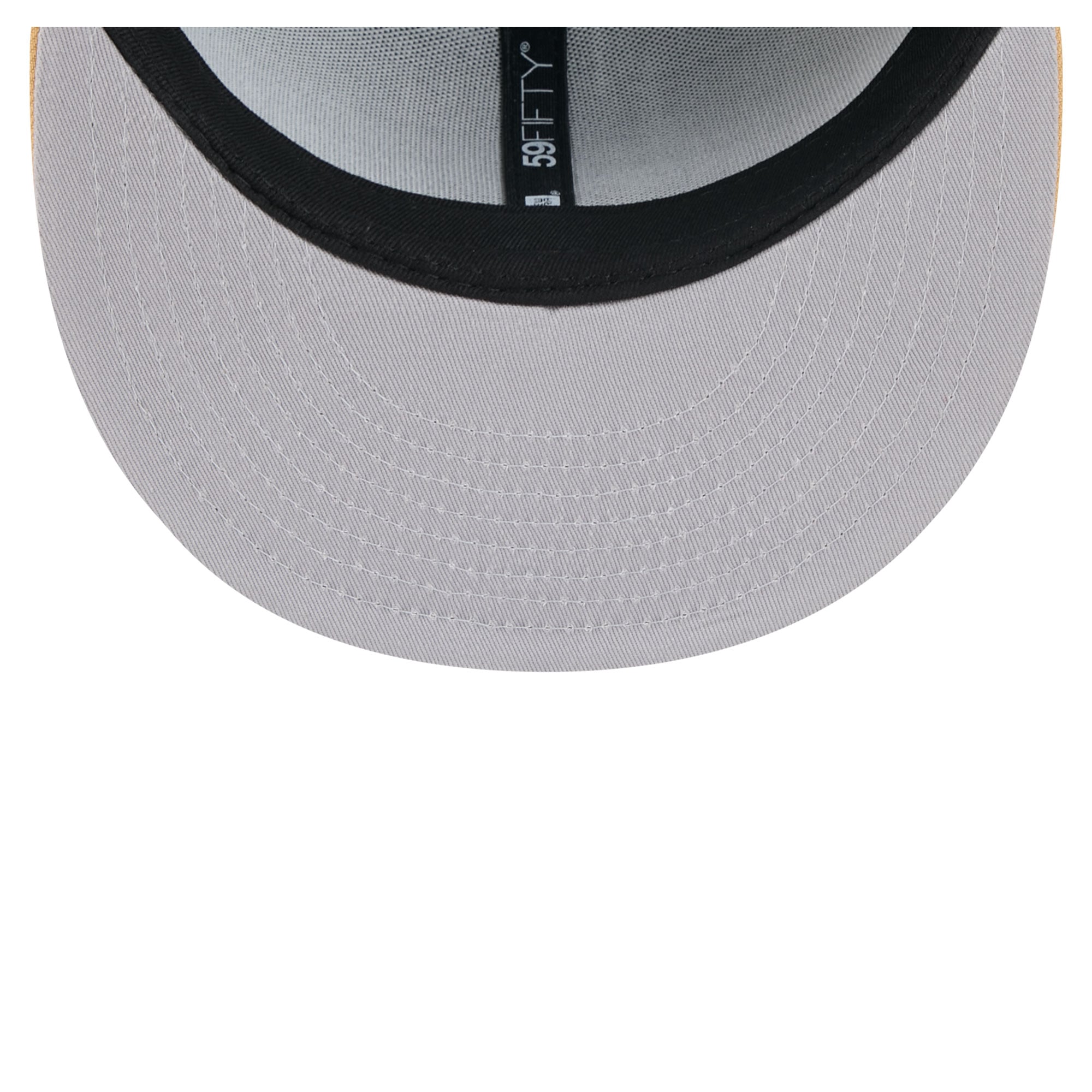 Casquette ajustée New Era 59FIFTY pour homme, noire et or, logo des Golden Knights de Vegas, surpiqûres décoratives.
