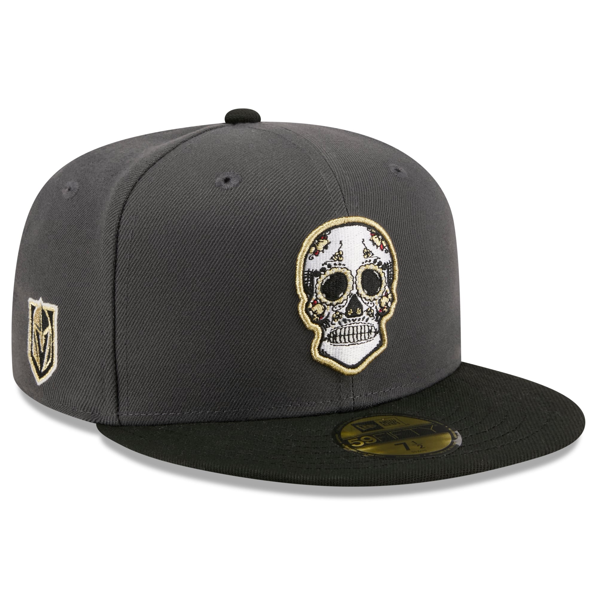 Casquette ajustée New Era 59FIFTY Vegas Golden Knights Dia De Los Muertos pour homme, couleur anthracite/noir