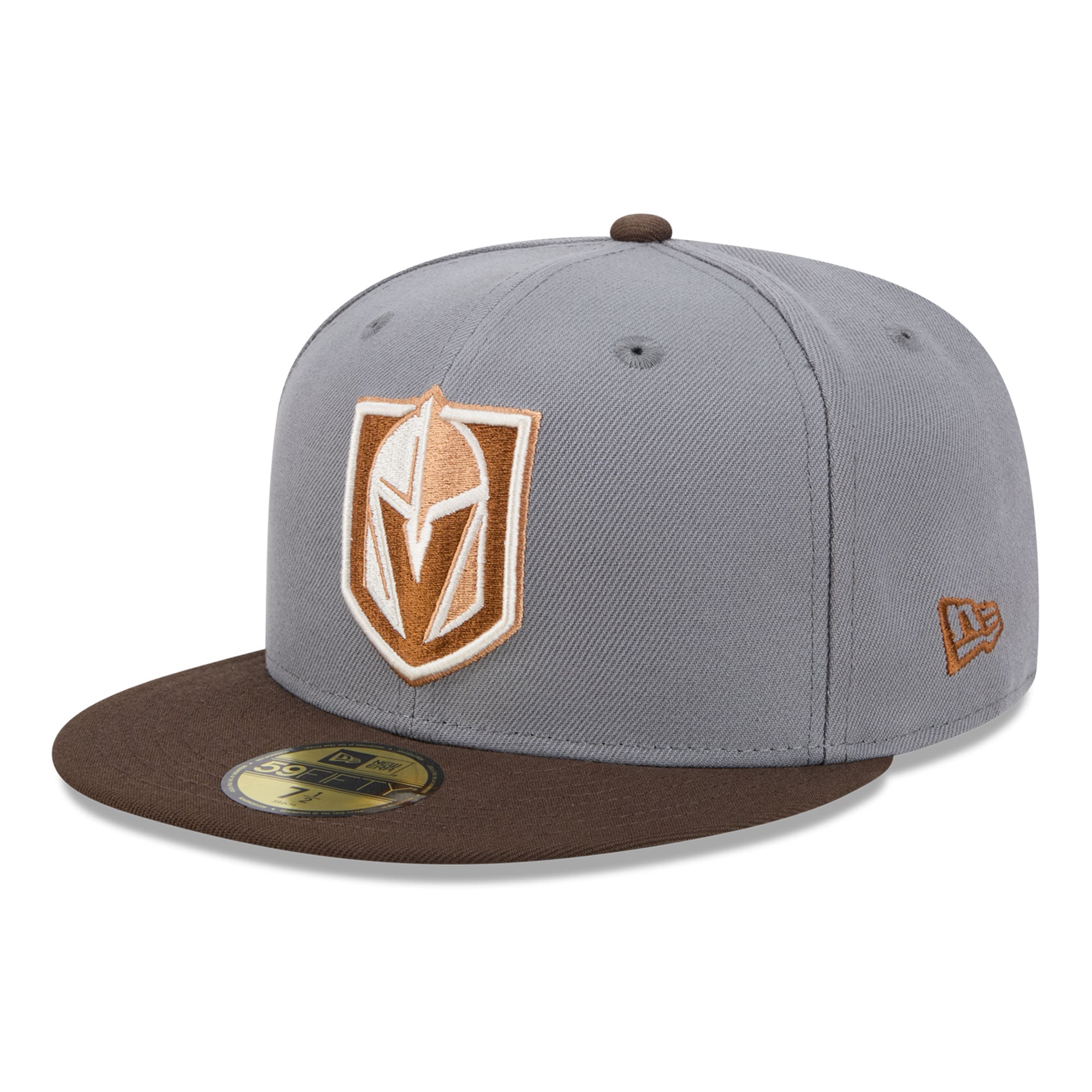 Men's New Era Charcoal/Brown Vegas Golden Knights Wood Tones 59FIFTY Fitted Hat