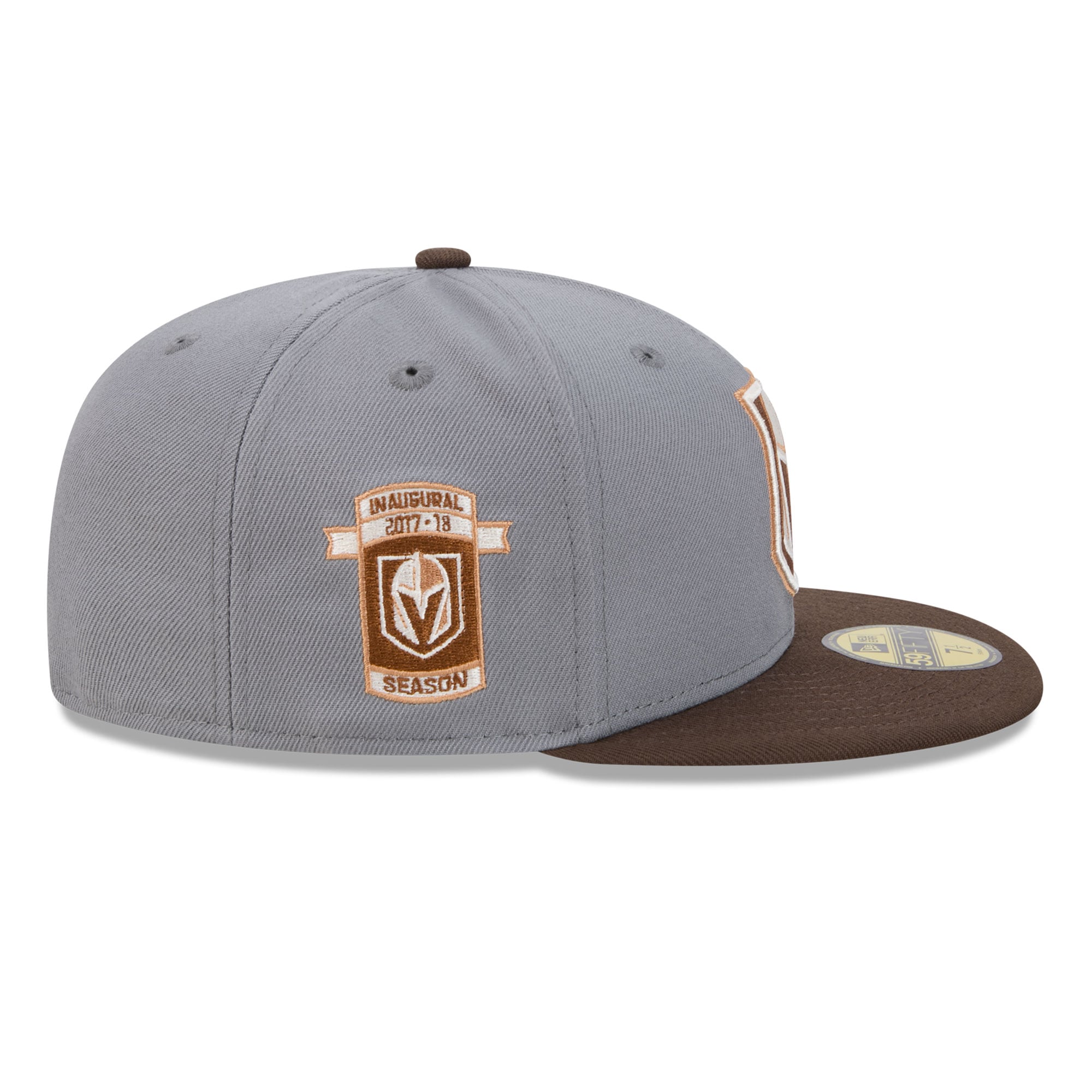 Men's New Era Charcoal/Brown Vegas Golden Knights Wood Tones 59FIFTY Fitted Hat