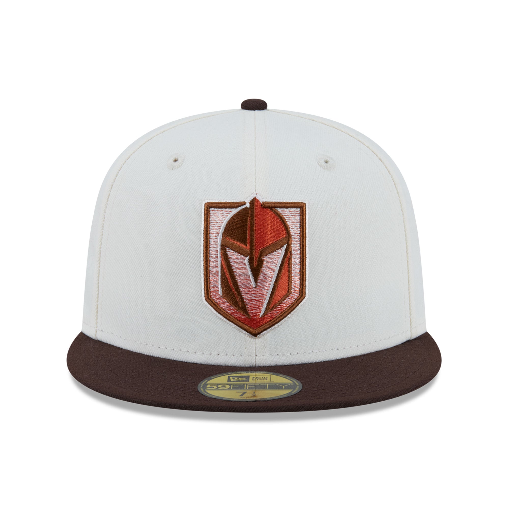 Casquette ajustée New Era 59FIFTY pour homme, couleur crème, motif citrouille épicée des Golden Knights de Vegas