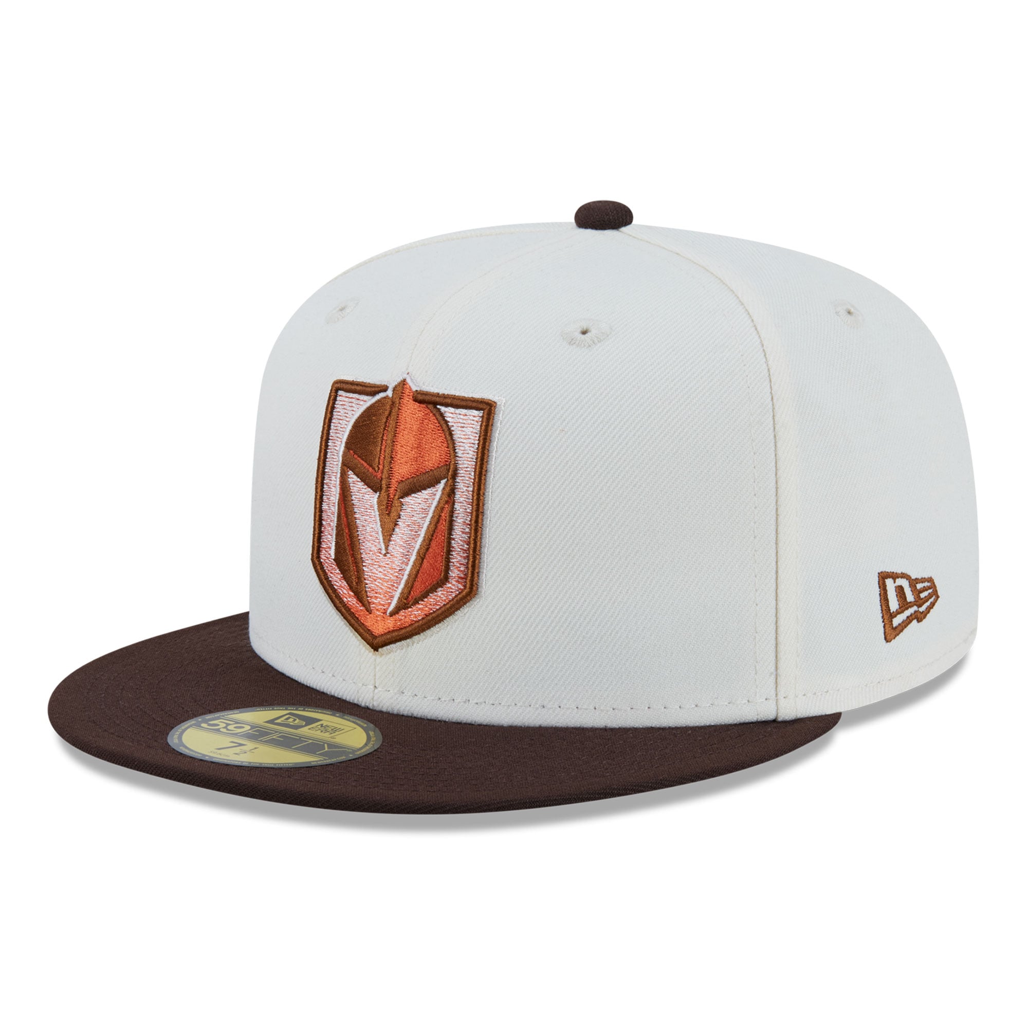 Casquette ajustée New Era 59FIFTY pour homme, couleur crème, motif citrouille épicée des Golden Knights de Vegas