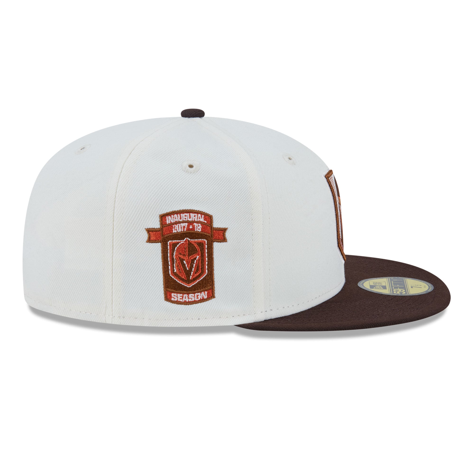 Casquette ajustée New Era 59FIFTY pour homme, couleur crème, motif citrouille épicée des Golden Knights de Vegas