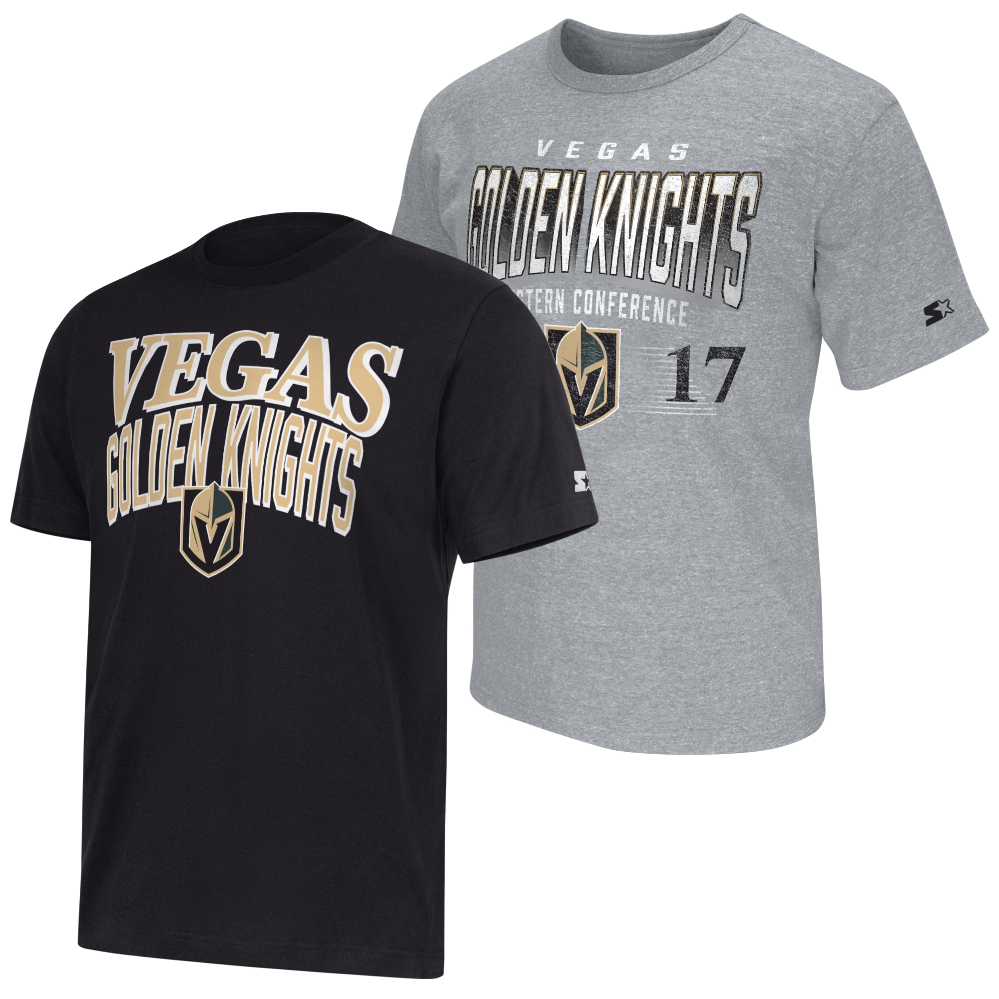 Men's Starter  Black/Heather Gray Vegas Golden Knights Two-Pack T-Shirt Set