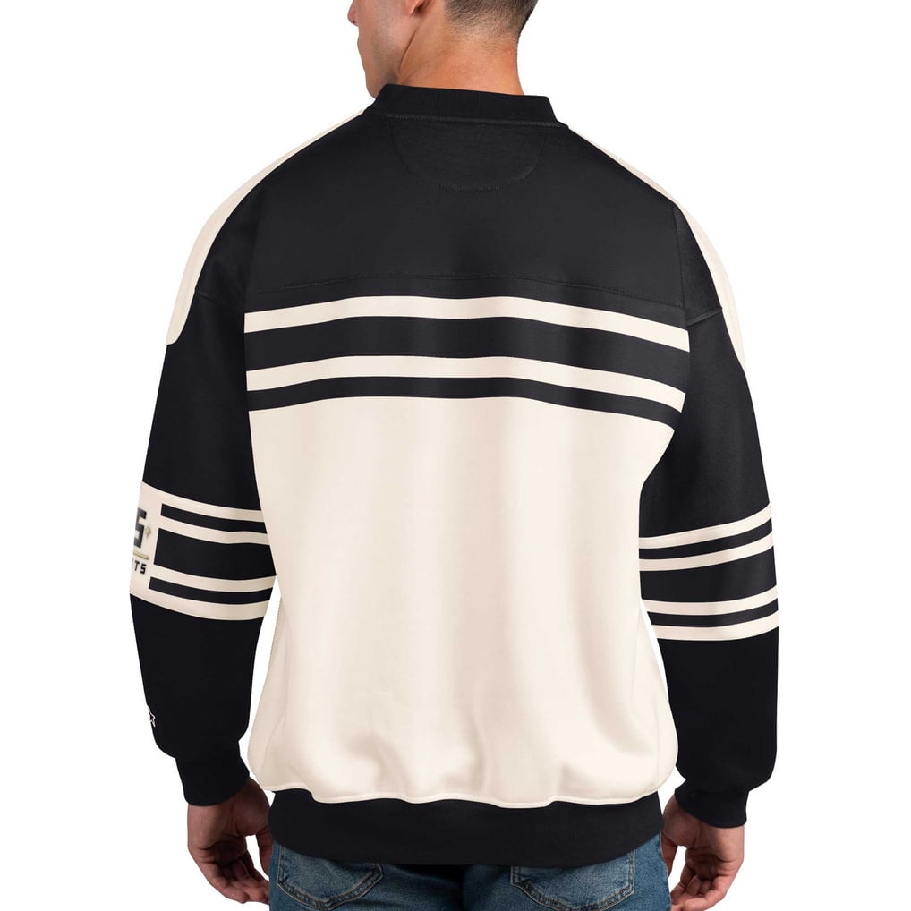 Sweat-shirt à col rond en polaire de défense blanche Starter des Golden Knights de Vegas pour hommes