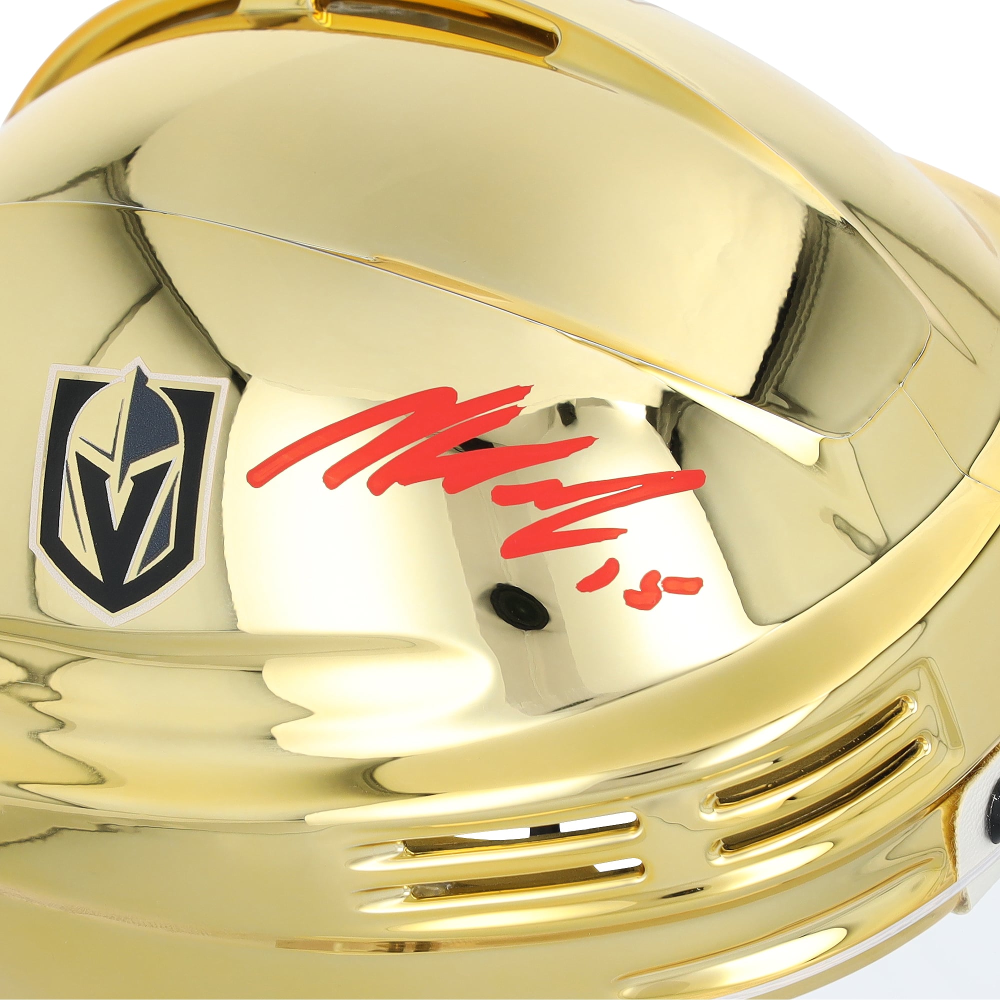 Noah Hanifin Vegas Golden Knights Autographed Gold Mini Helmet