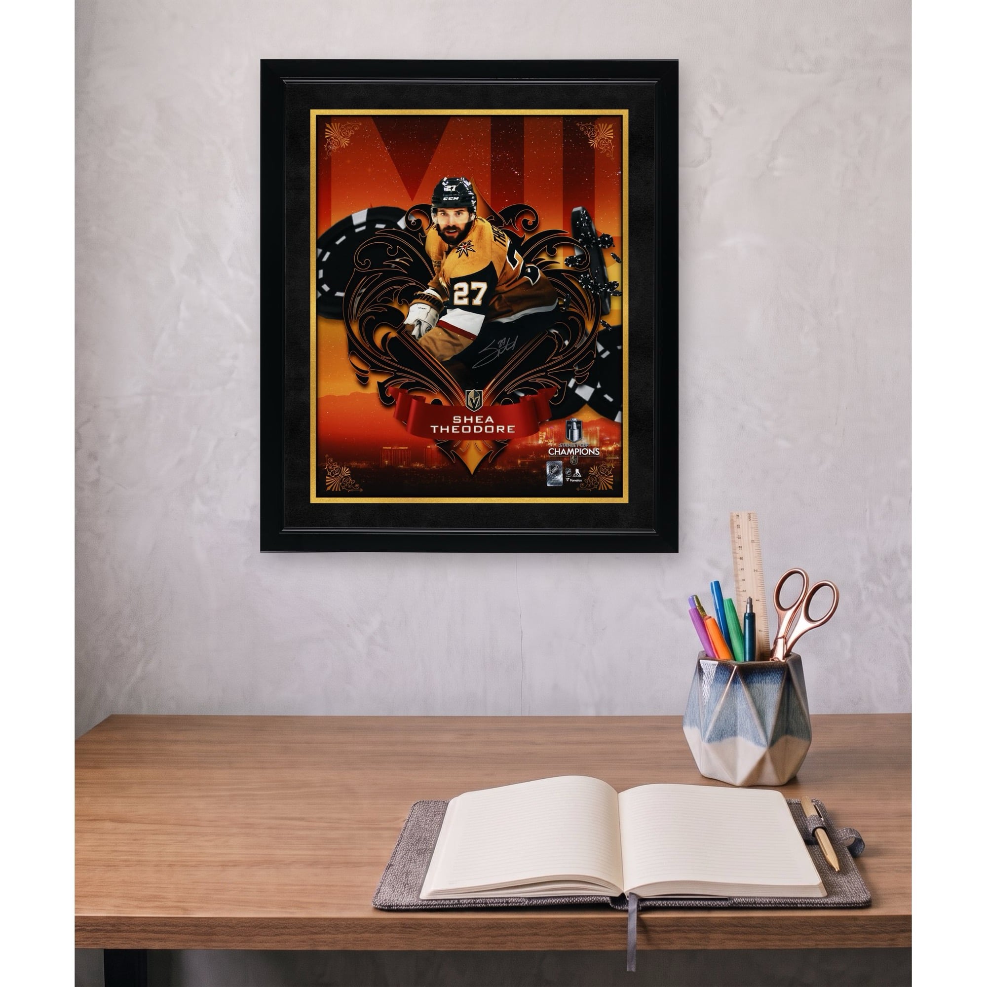 Shea Theodore Vegas Golden Knights 2023 Stanley Cup Champions Autographed 16" x 20" Misfits Panel Photograph