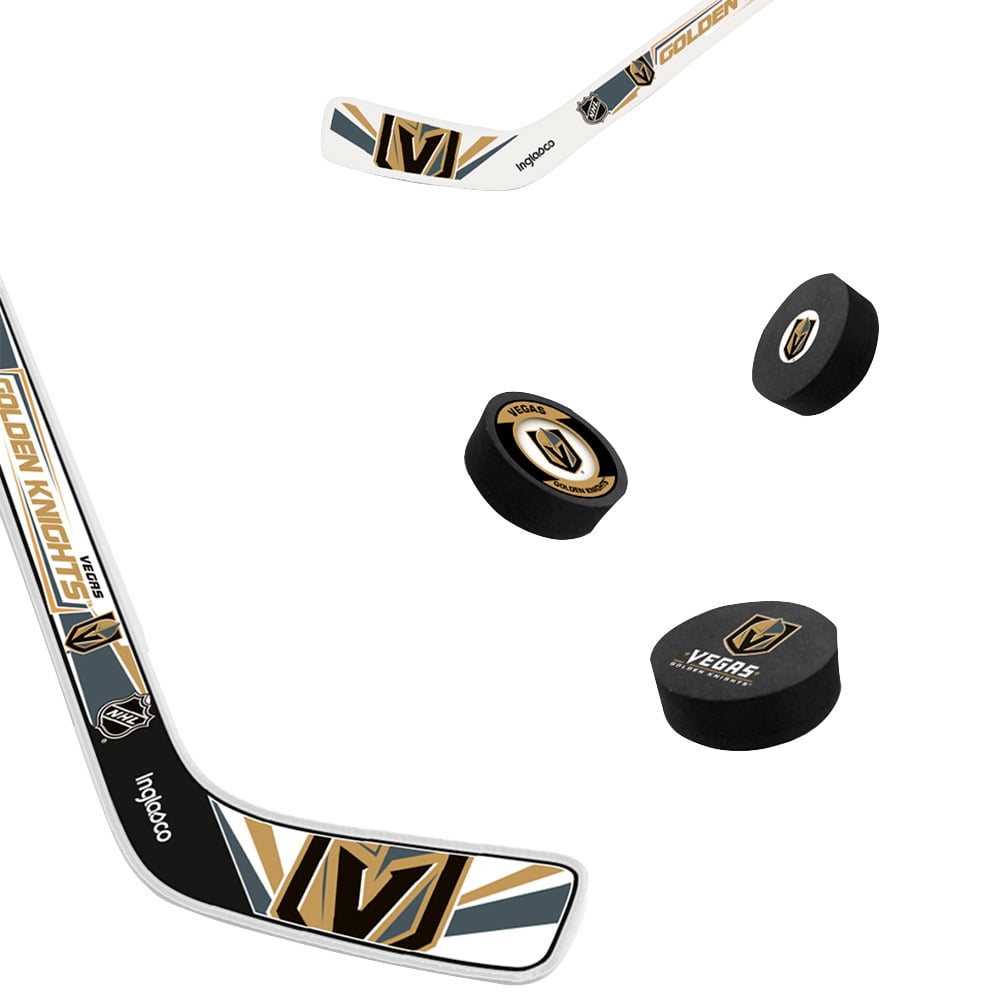 Ensemble de huit mini bâtons de hockey et rondelle en mousse The Sports Vault Vegas Golden Knights