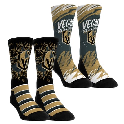  Vegas Golden Knights Rock Em Unisex Ice Breaker Two-Pack Crew Socks Set - Gold