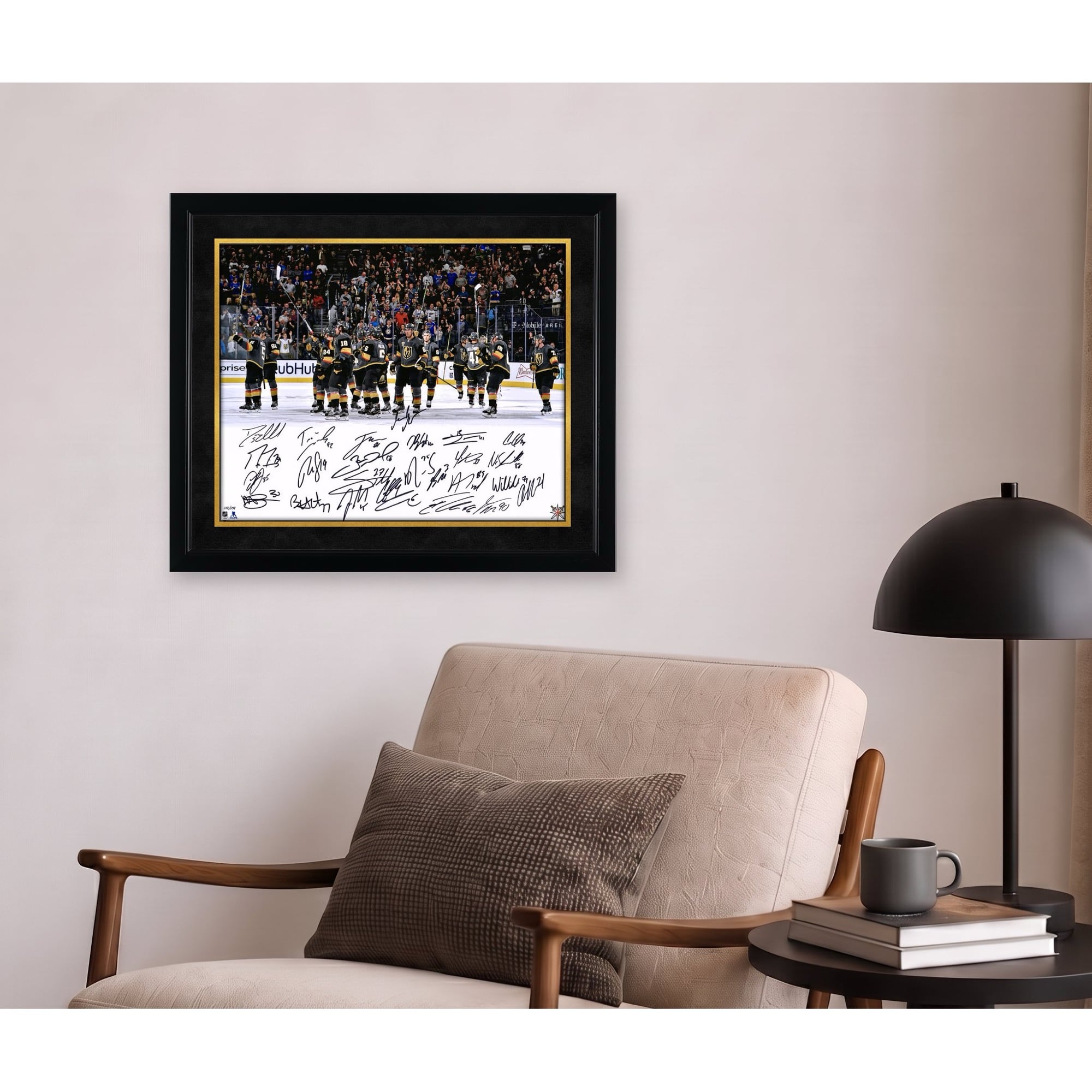 Vegas Golden Knights 2018 Western Conference Champions Autographed 16" x 20" Stick Salute Photograph with 26 Signatures