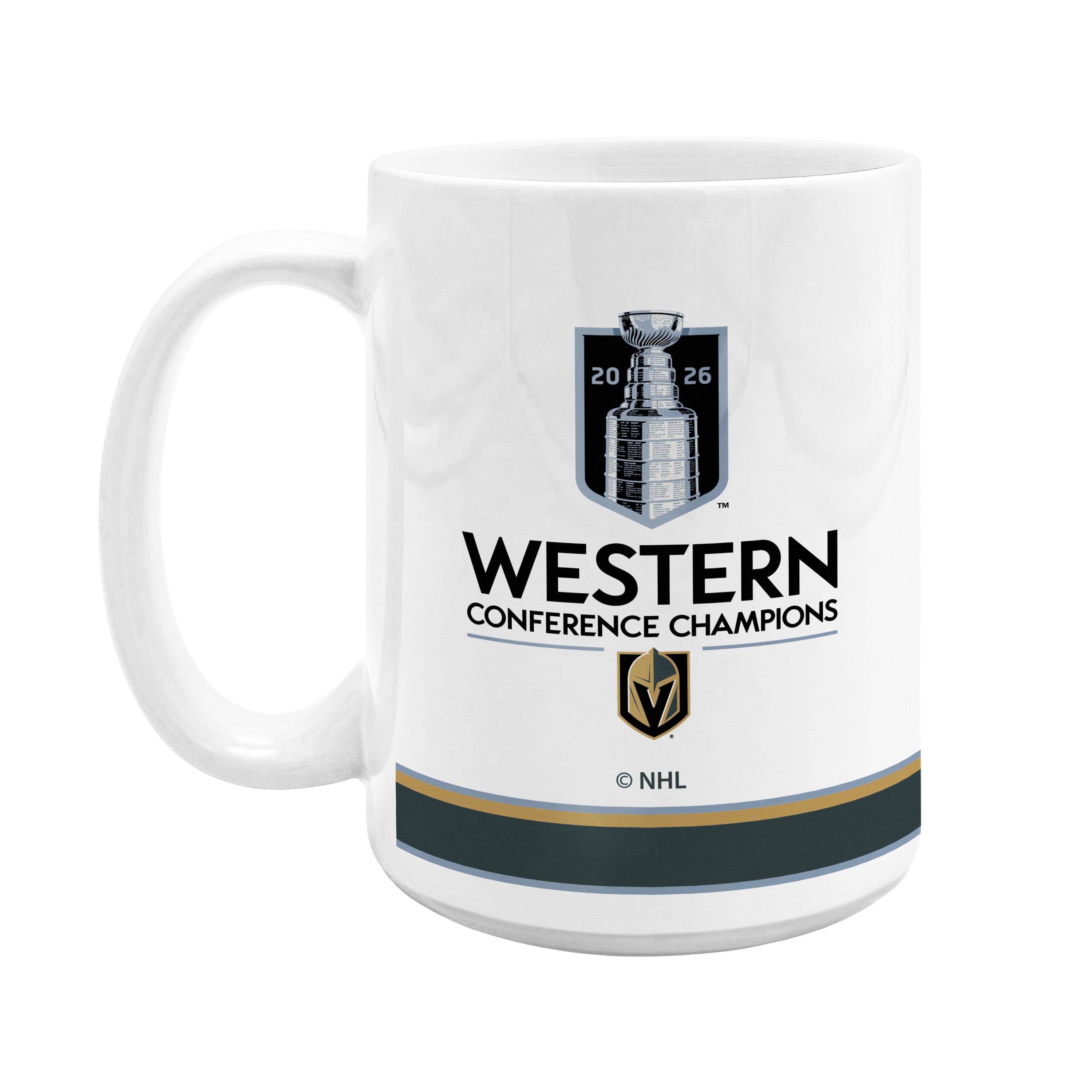 Mug en céramique de 44 cl (15 oz) des Golden Knights de Vegas, champions de la Conférence Ouest de la LNH 2026