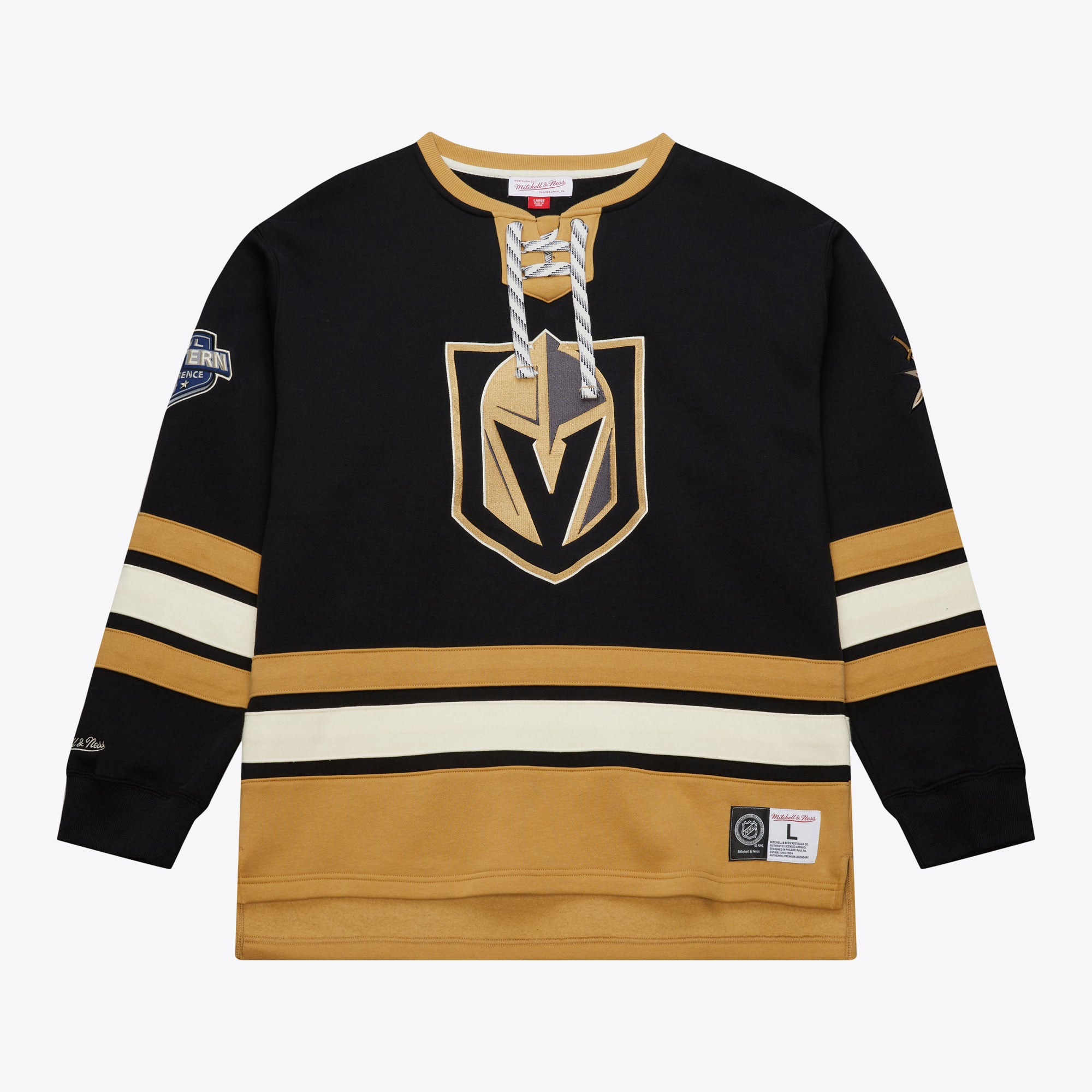 Vegas Golden Knights Black Heritage Lace-Up Pullover Sweatshirt