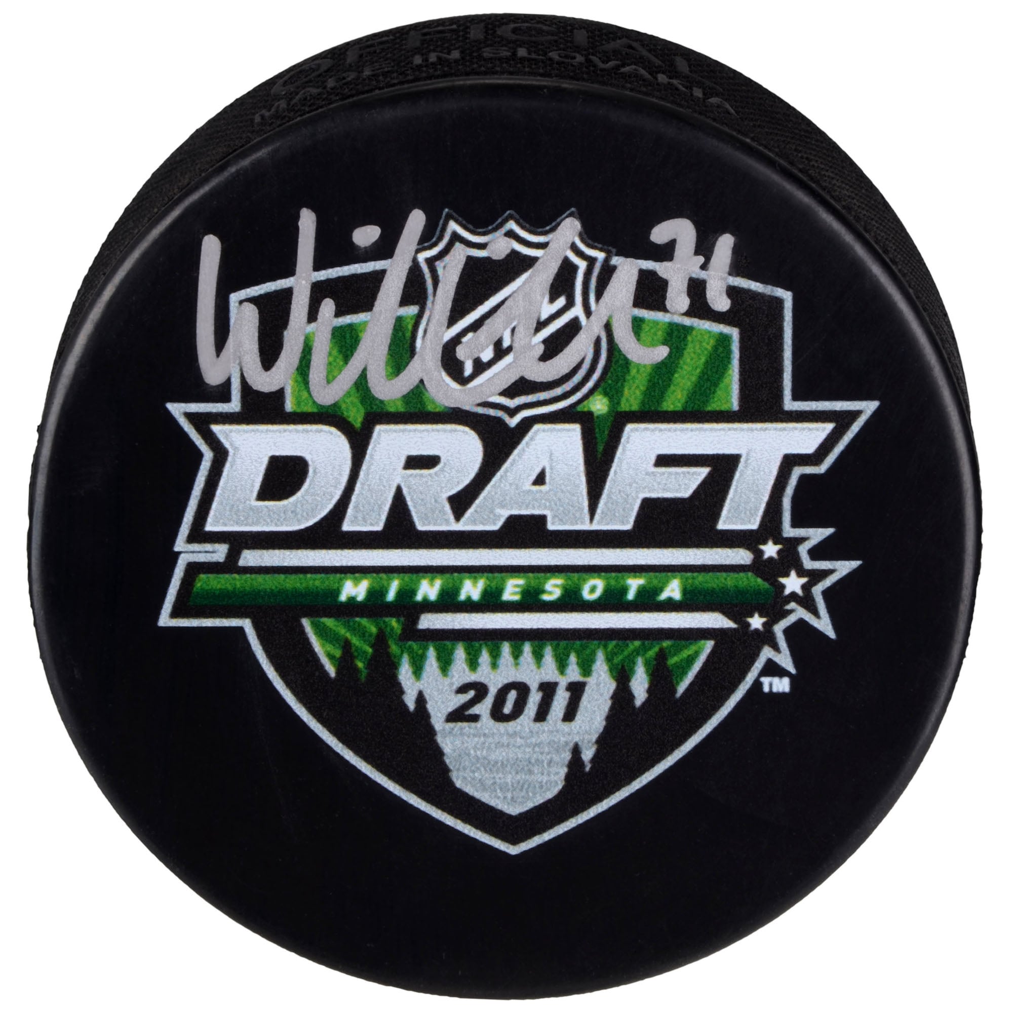 William Karlsson Vegas Golden Knights a autographié une rondelle de hockey du repêchage 2011 de la LNH