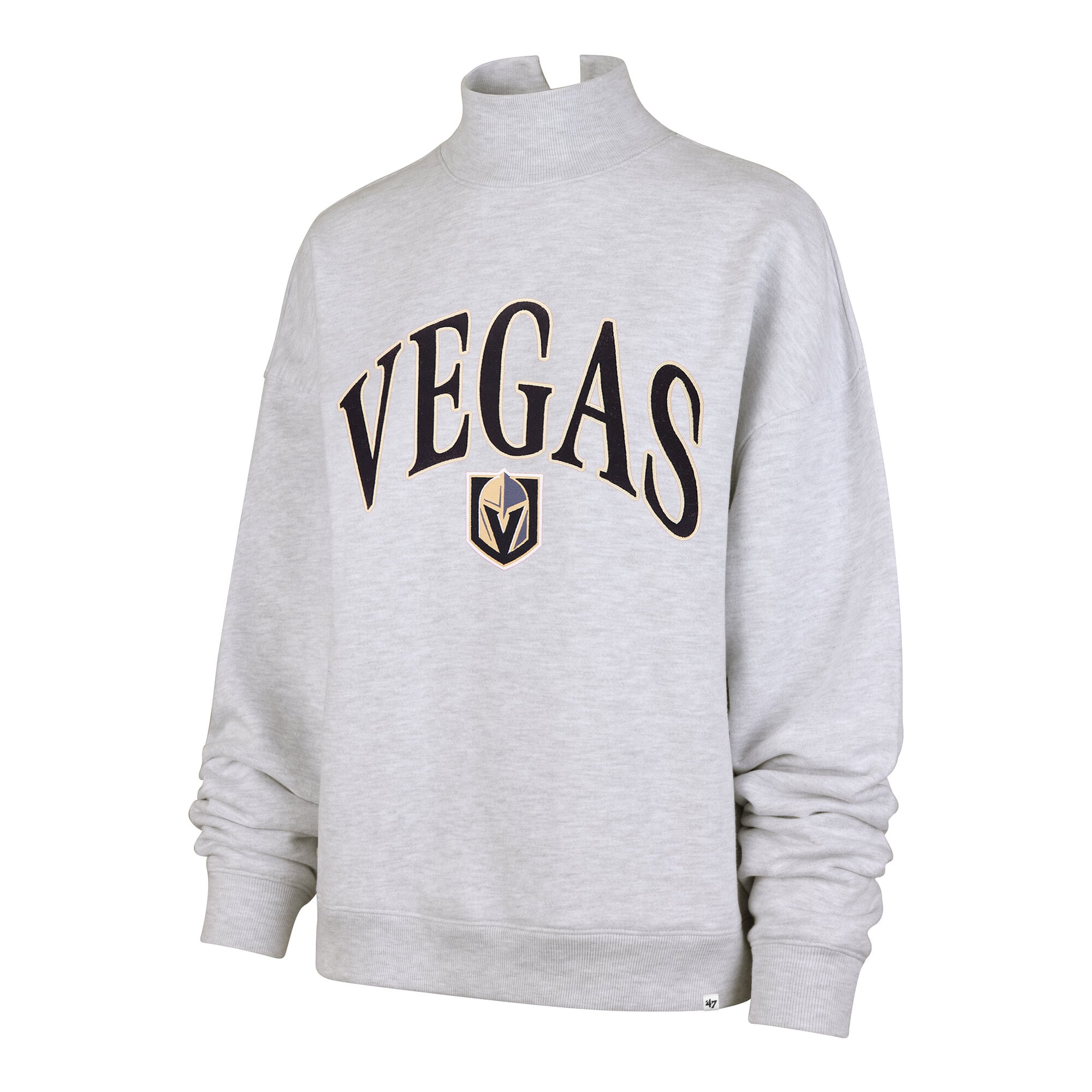 Women's '47 Gray Vegas Golden Knights Vantage Mock Neck Fleece Sweatshirt