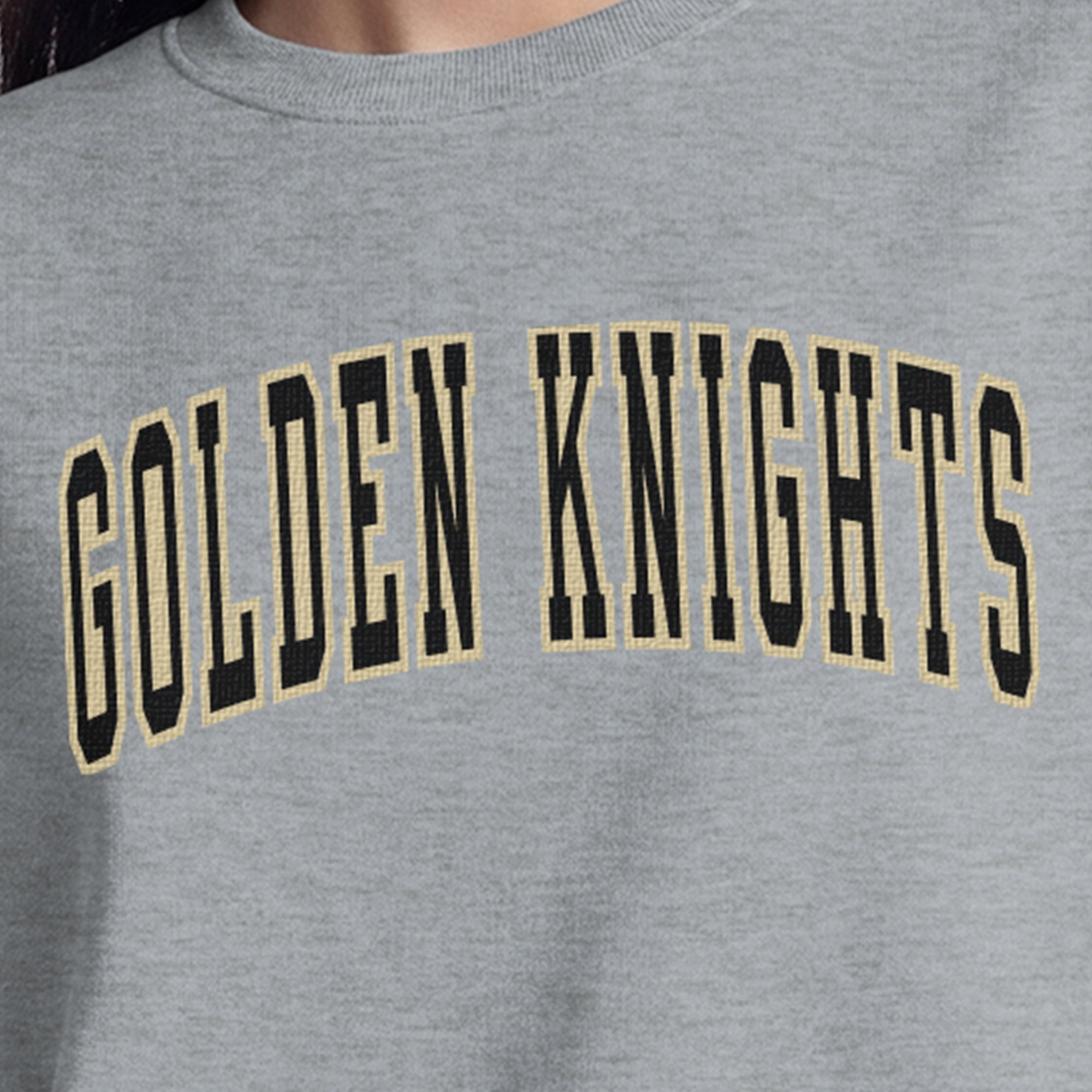 Women's Champion  Heather Gray Vegas Golden Knights Applique Crewneck Sweatshirt