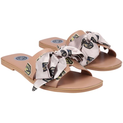  Vegas Golden Knights FABGATING by Cuce Women's Bow Sandals - Tan