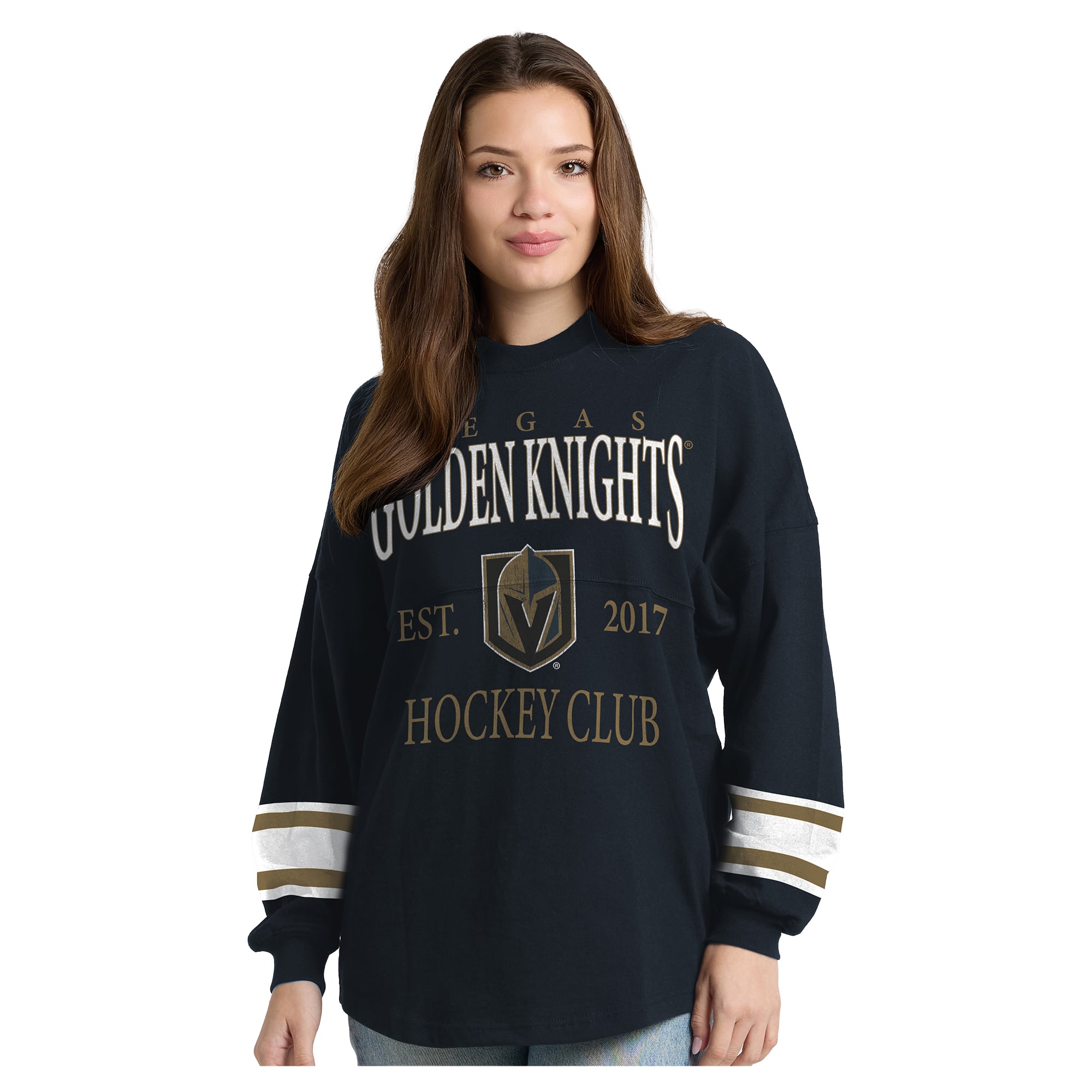 T-shirt à manches longues épais Fanatics Black Vegas Golden Knights Hockey Club Spirit Jersey pour femmes