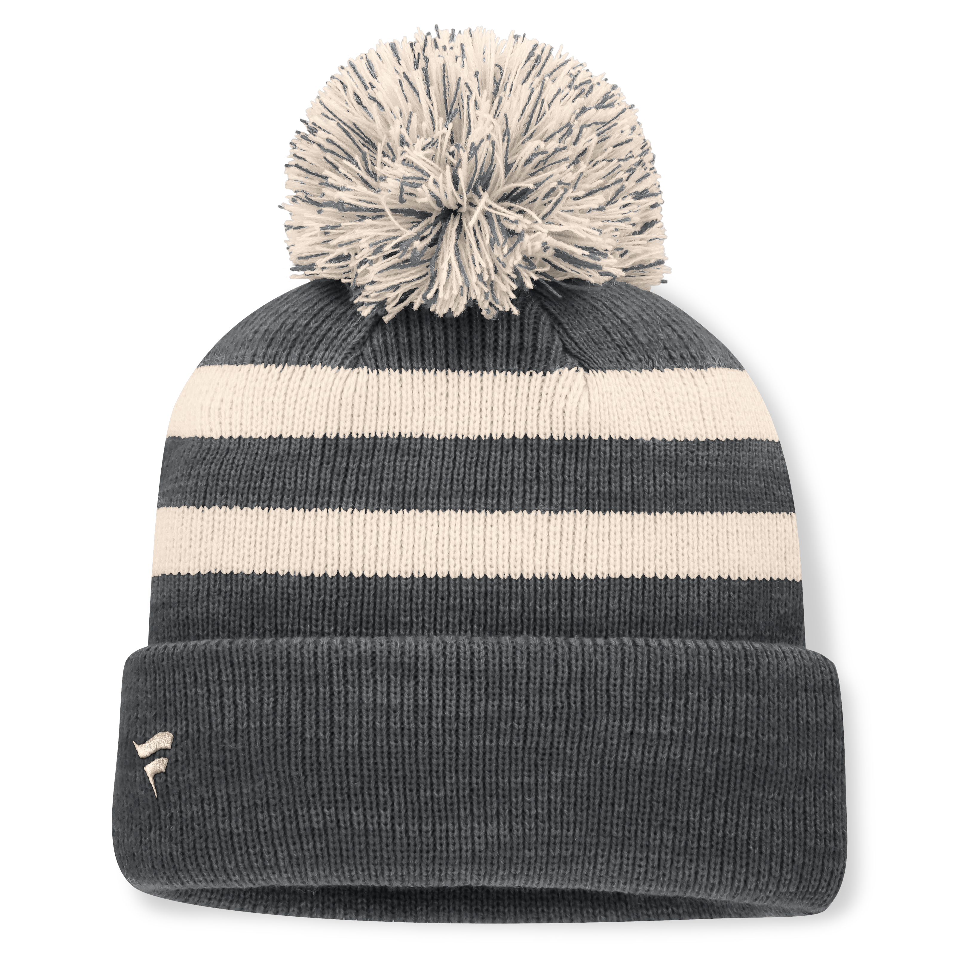 Bonnet tricoté à revers avec pompon, couleur anthracite, Vegas Golden Knights, de la marque Fanatics, pour femme