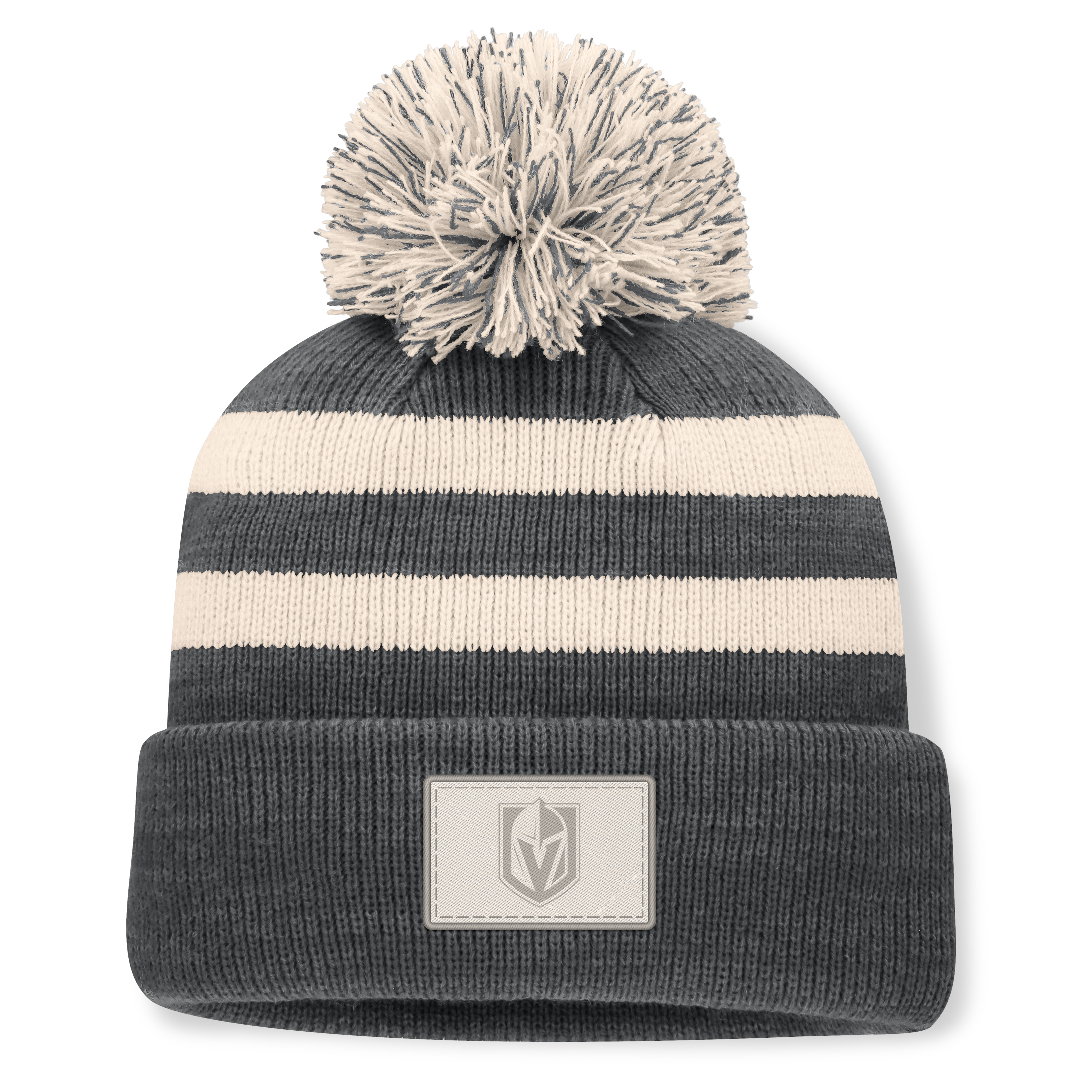 Women's Fanatics  Charcoal Vegas Golden Knights Fundamental Cottage Cuffed Knit Hat with Pom