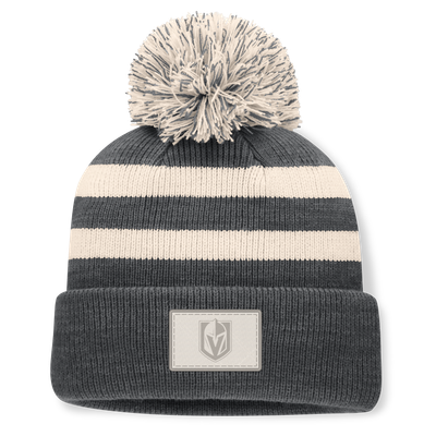 Women's Vegas Golden Knights  Fanatics Charcoal Fundamental Cottage Cuffed Knit Hat with Pom