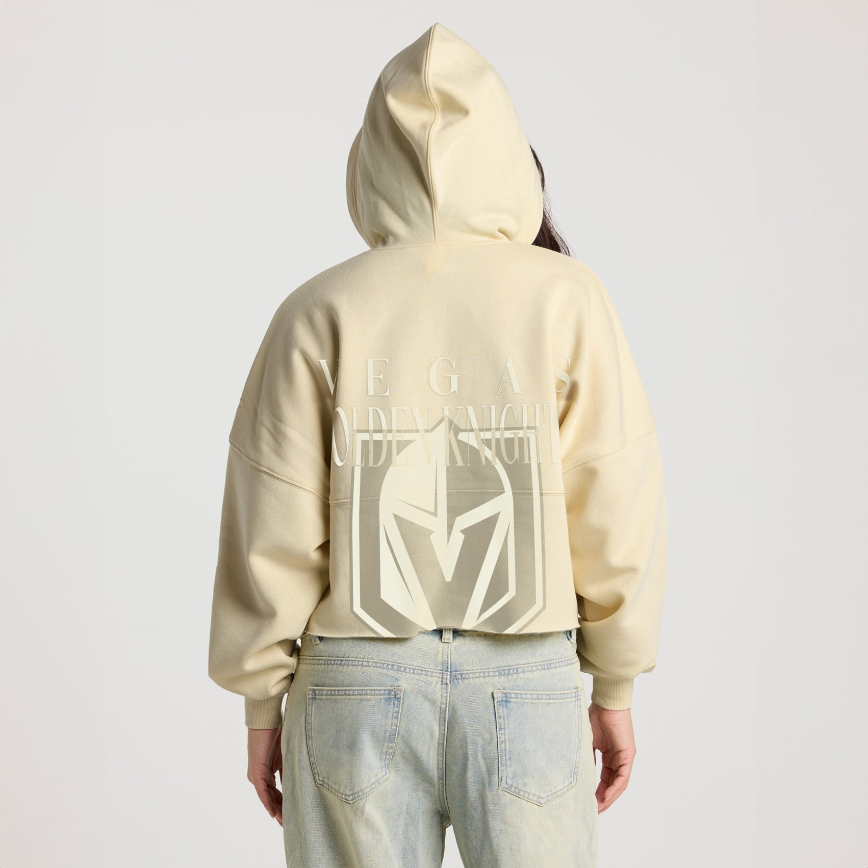 Sweat à capuche court lacets Fanatics Cream Vegas Golden Knights pour femme