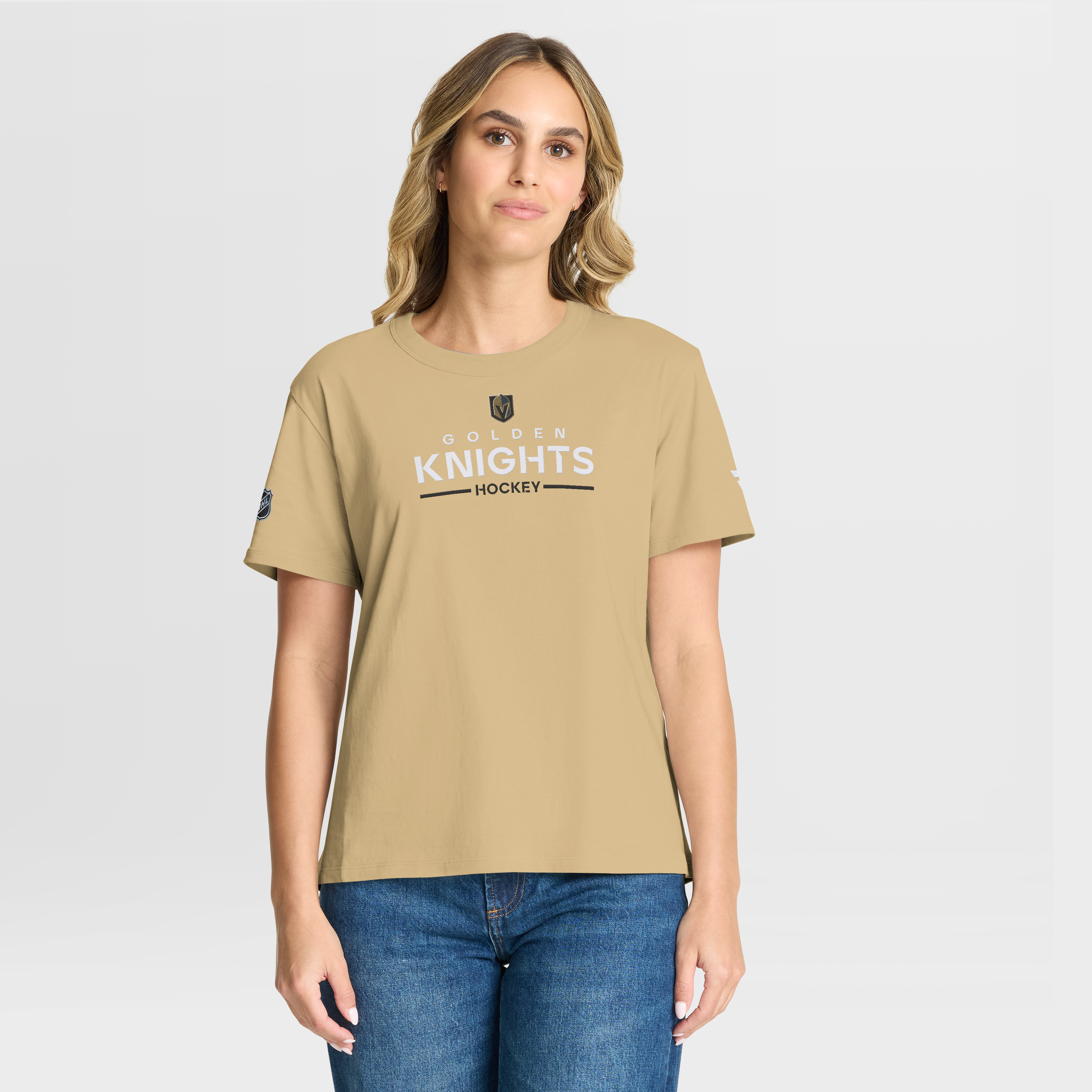 T-shirt authentique Pro Primary pour femme Fanatics Gold Vegas Golden Knights
