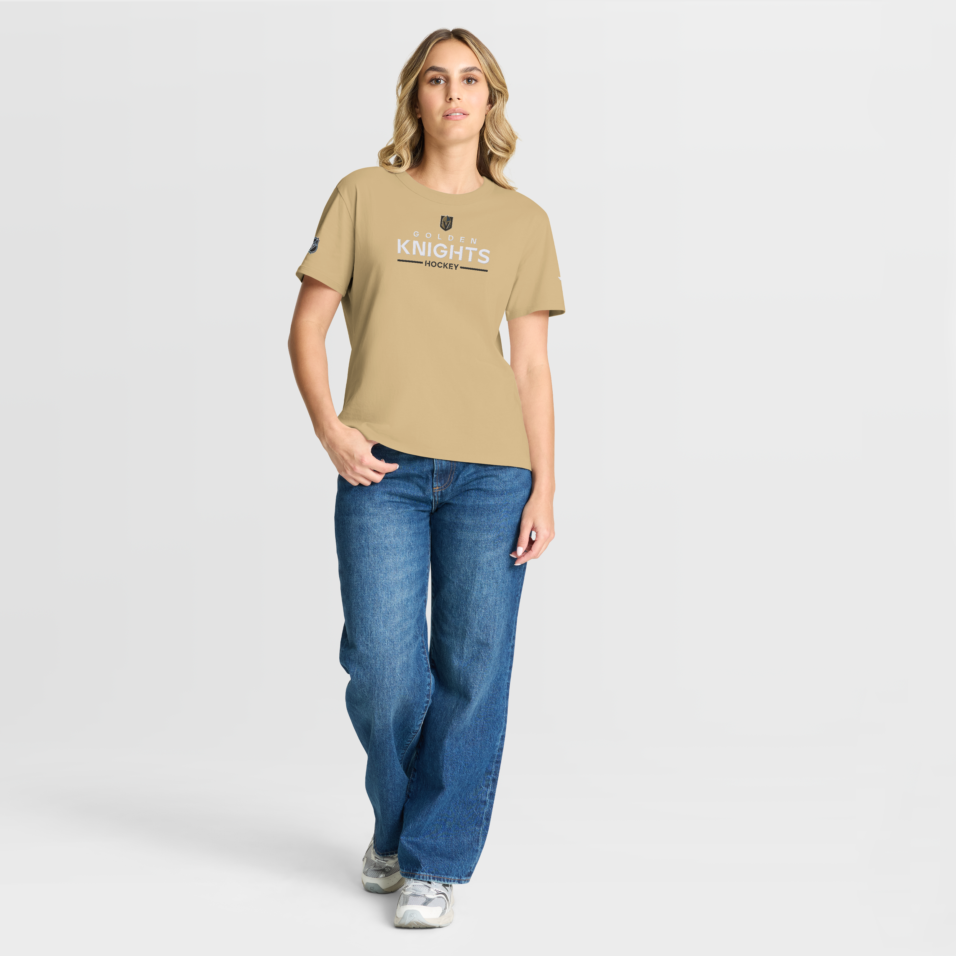 T-shirt authentique Pro Primary pour femme Fanatics Gold Vegas Golden Knights