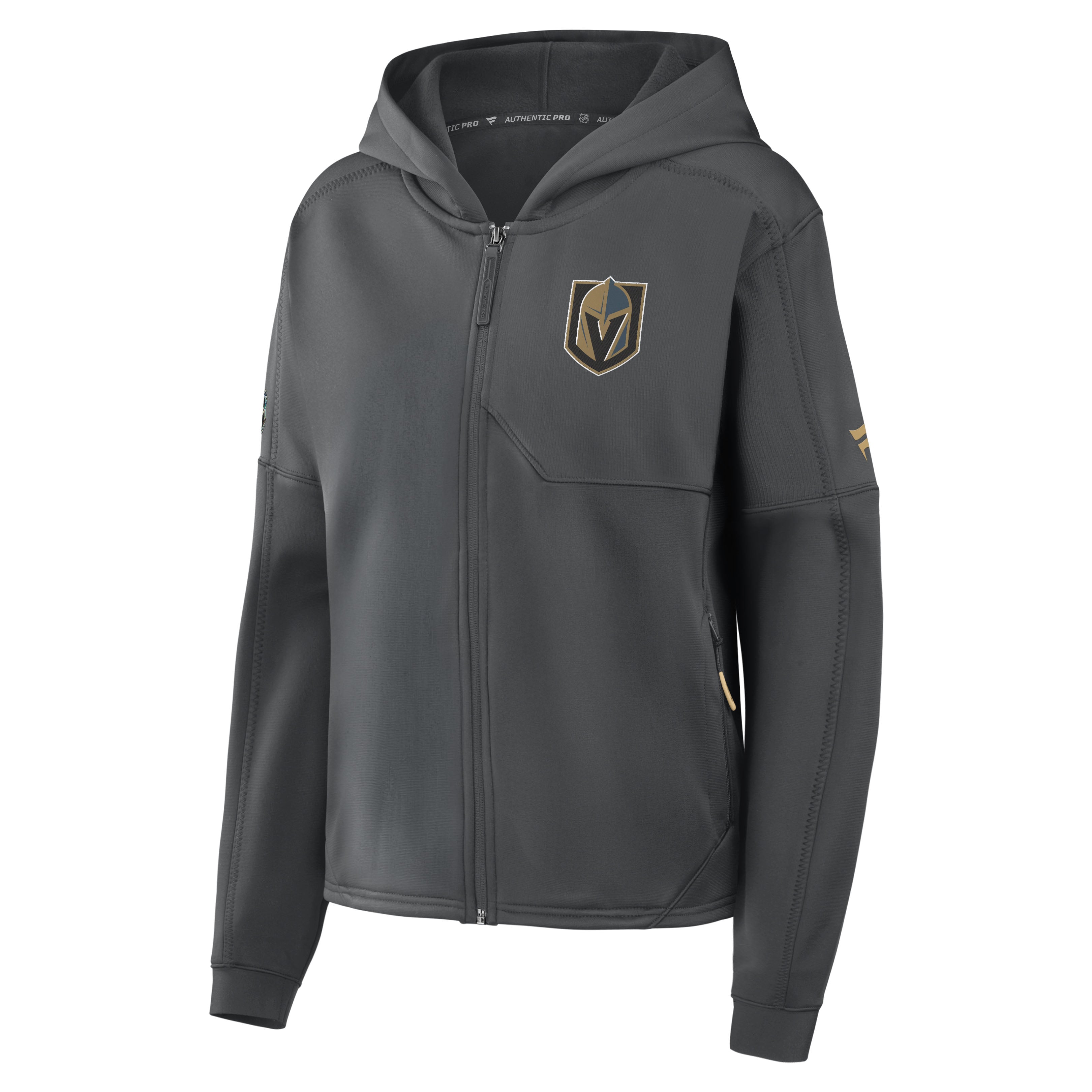 Women's Fanatics Gray Vegas Golden Knights Authentic Pro Rink Full-Zip Hoodie