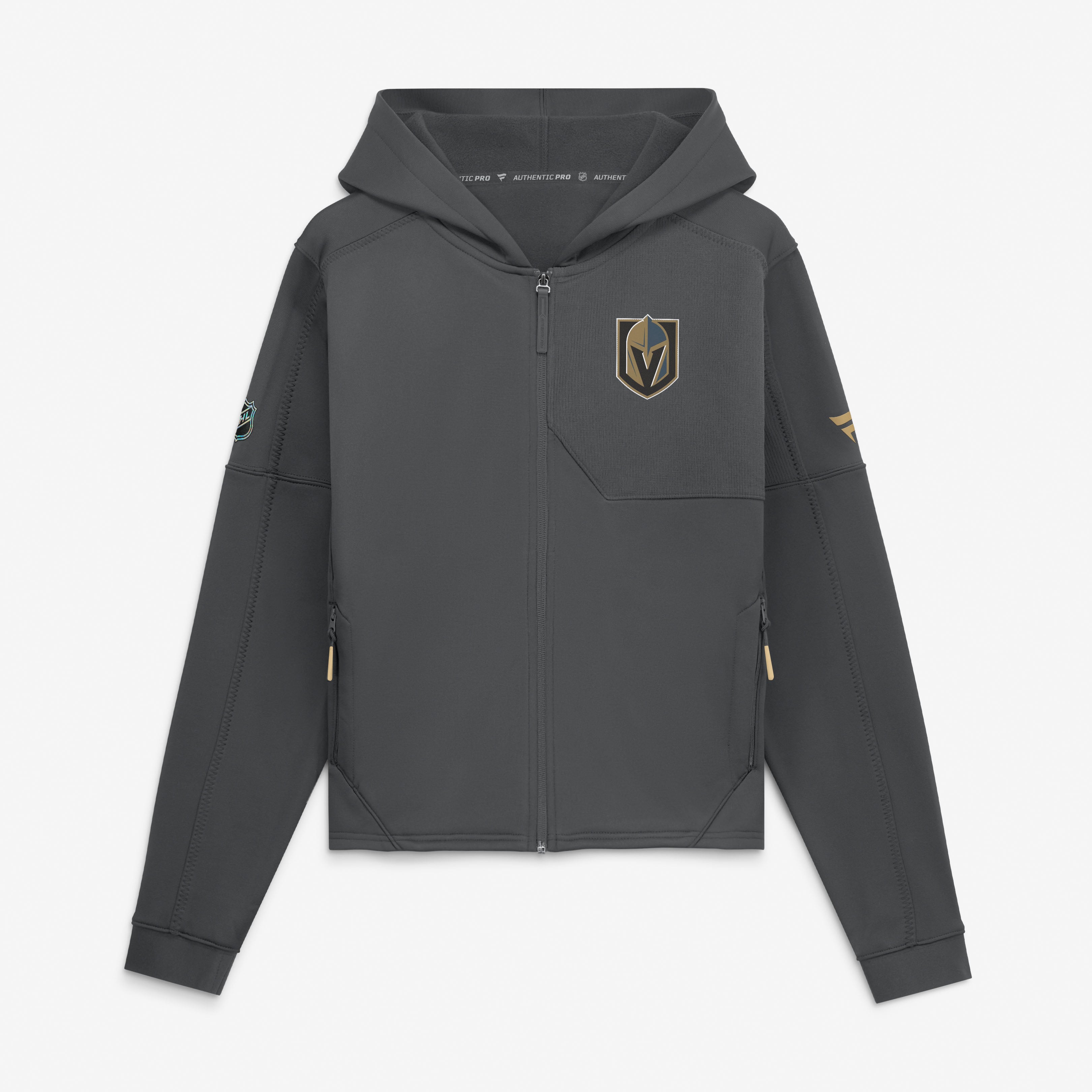 Women's Fanatics Gray Vegas Golden Knights Authentic Pro Rink Full-Zip Hoodie