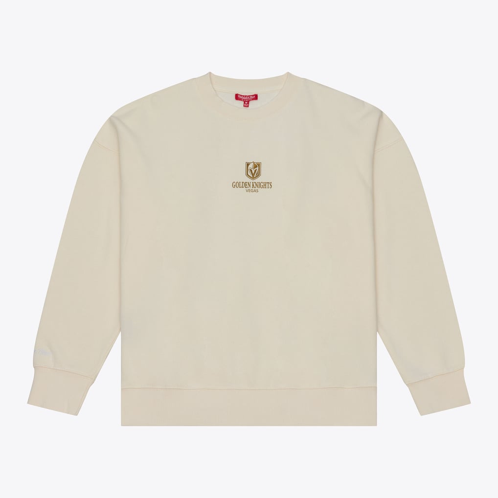Women's Vegas Golden Knights Mitchell & Ness Cream Core Essentials Sweatshirt
