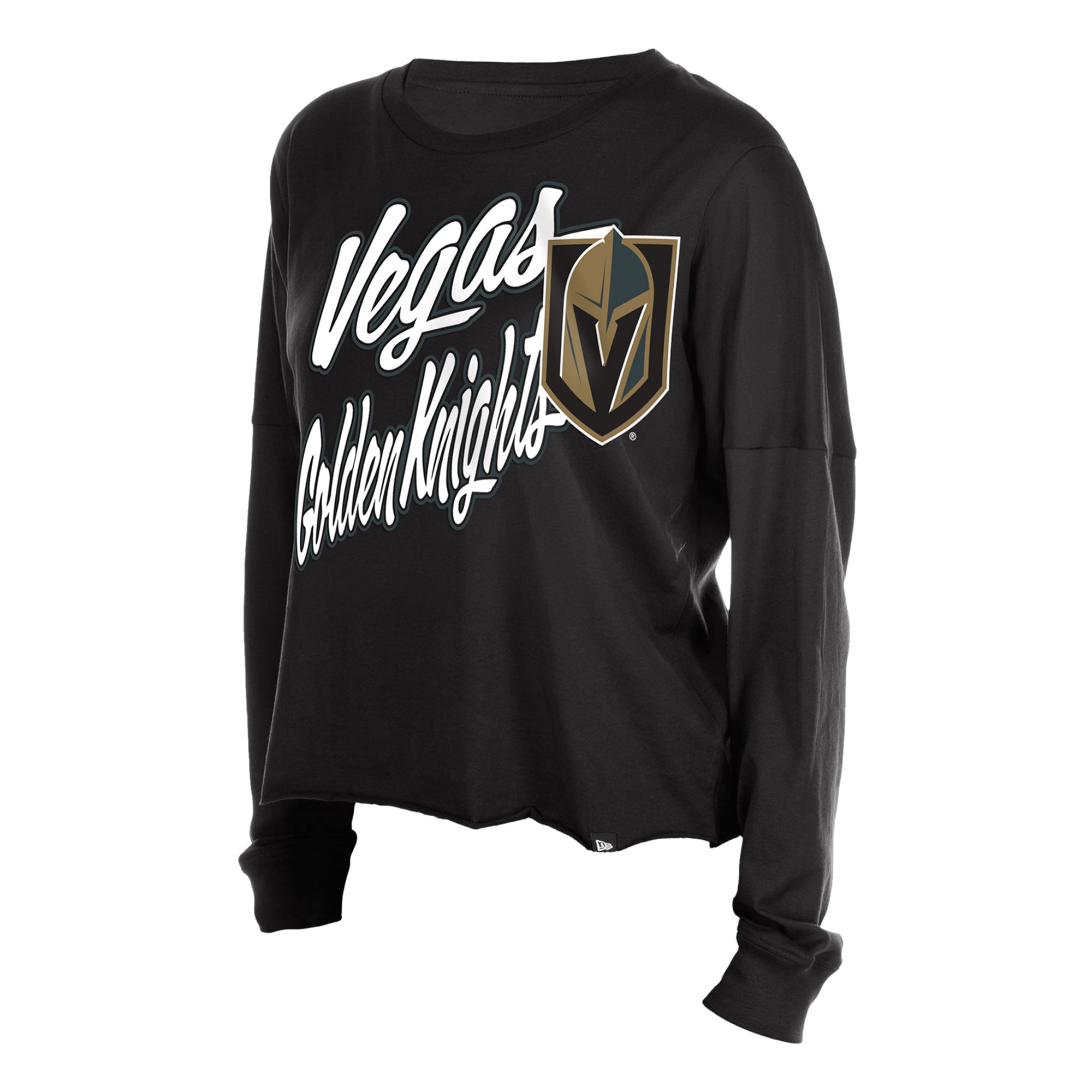 T-shirt à manches longues oversize New Era noir Vegas Golden Knights pour femme
