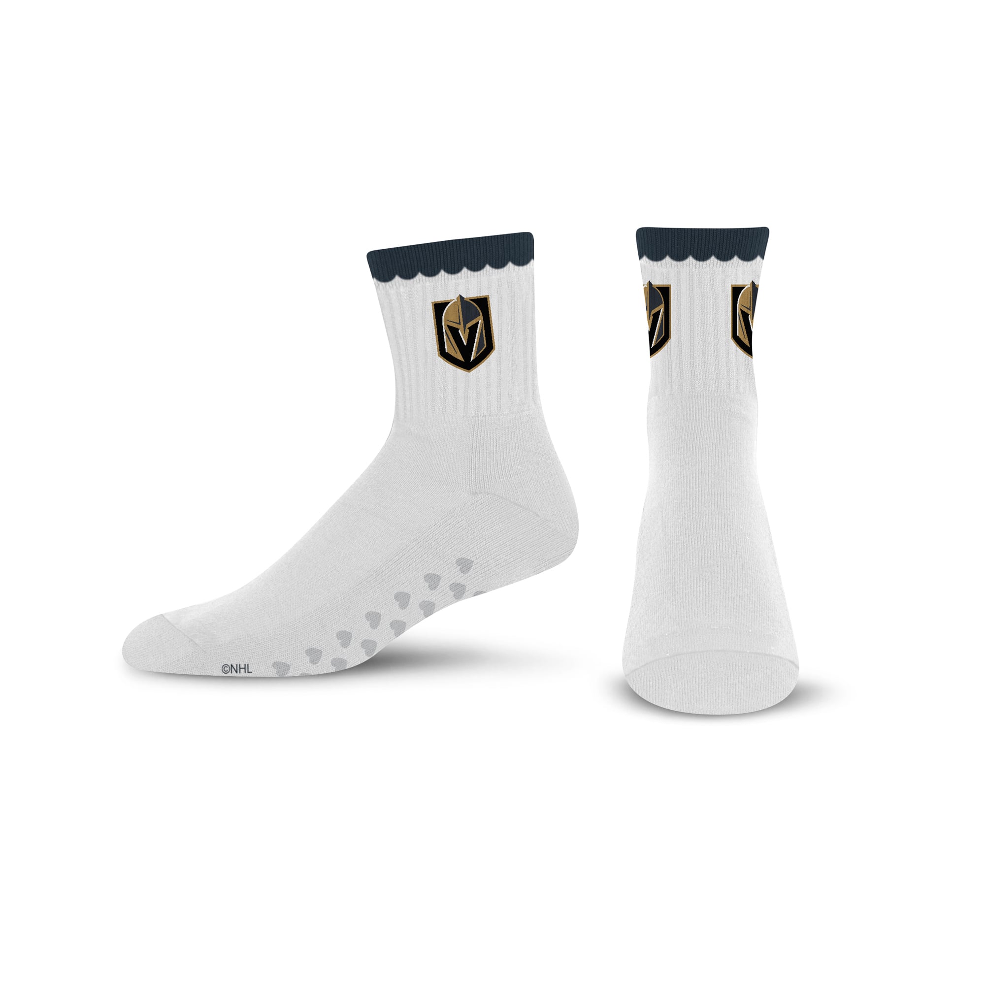 Women's PRO Compression  Vegas Golden Knights White Heartshape Grippers Yoga-Pilates Quarter Socks