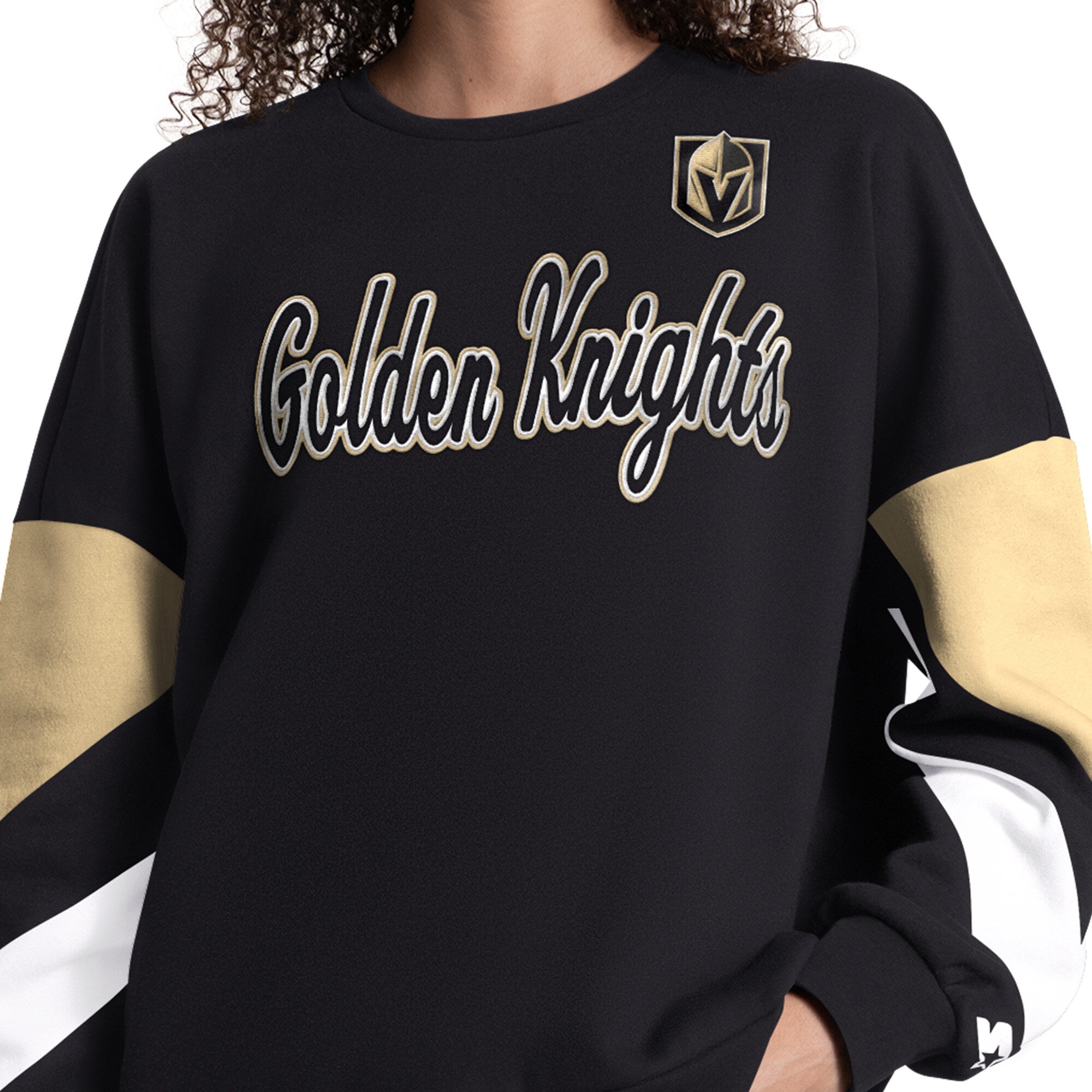 Sweat-shirt à manches longues et color block noir Vegas Golden Knights Grand Slam de Starter pour femme