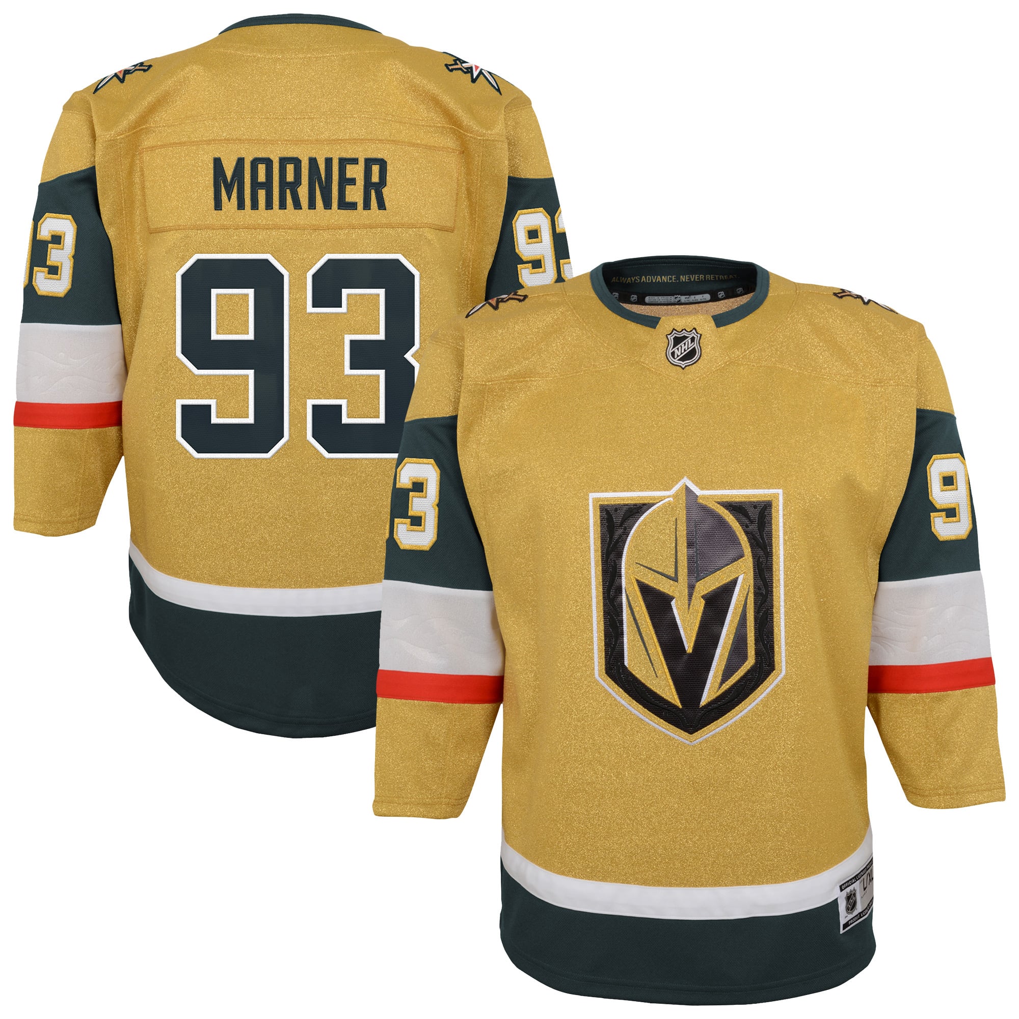 Maillot de joueur premier plan Outerstuff pour jeunes Mitch Marner, or