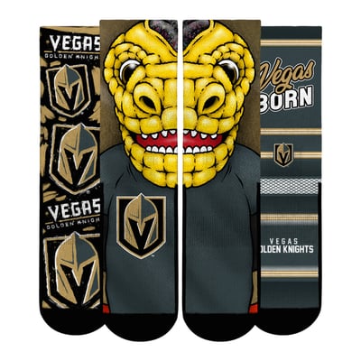  Vegas Golden Knights Rock Em Youth Fan Favorites Three-Pack Crew Socks Set - Gold