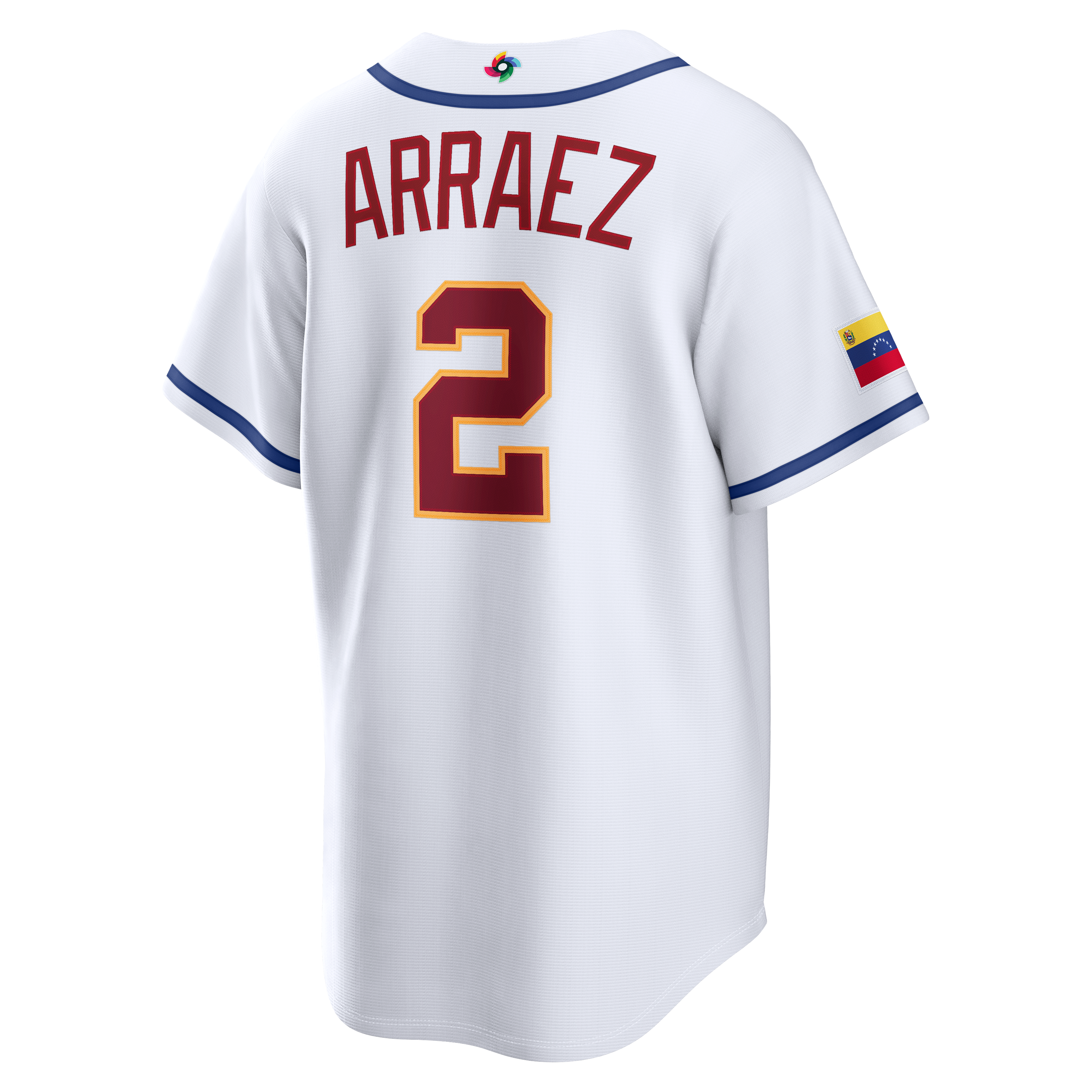 Maillot domicile Nike Luis Arraez blanc Venezuela baseball Classique mondiale de 2026 pour homme