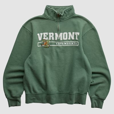 Vermont Catamounts Jansport 2010s 1/4 Zip Sweatshirt - Green - XS by Fanatics Real Vintage